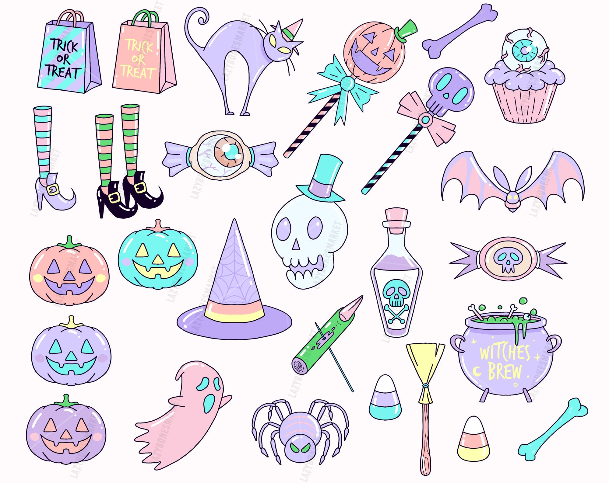Pastel halloween planner clipart 27 pastel halloween image
