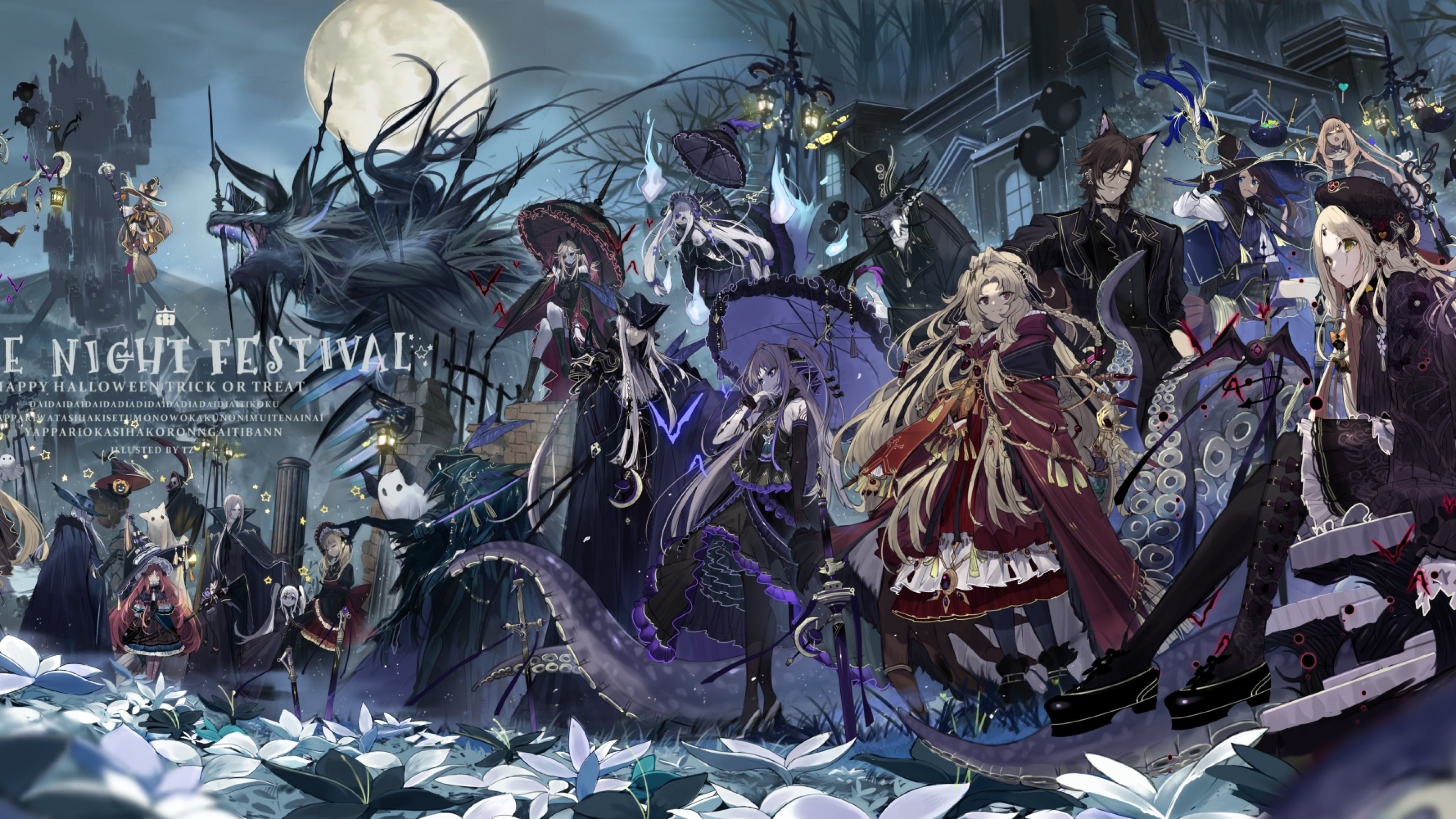 Download 3840x2160 Anime Fantasy World, Halloween 2019, Lolita Fashion, Darkness, Witch, Vampire, Creature Wallpaper for UHD TV