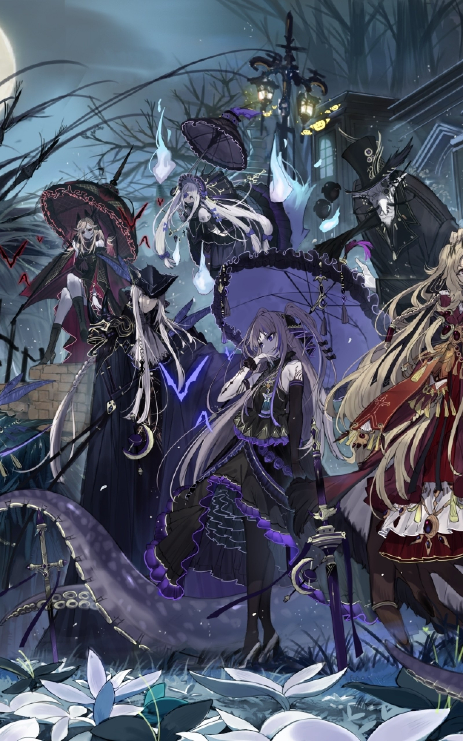 Download 1600x2560 Anime Fantasy World, Halloween 2019, Lolita Fashion, Darkness, Witch, Vampire, Creature Wallpaper for Google Nexus 10