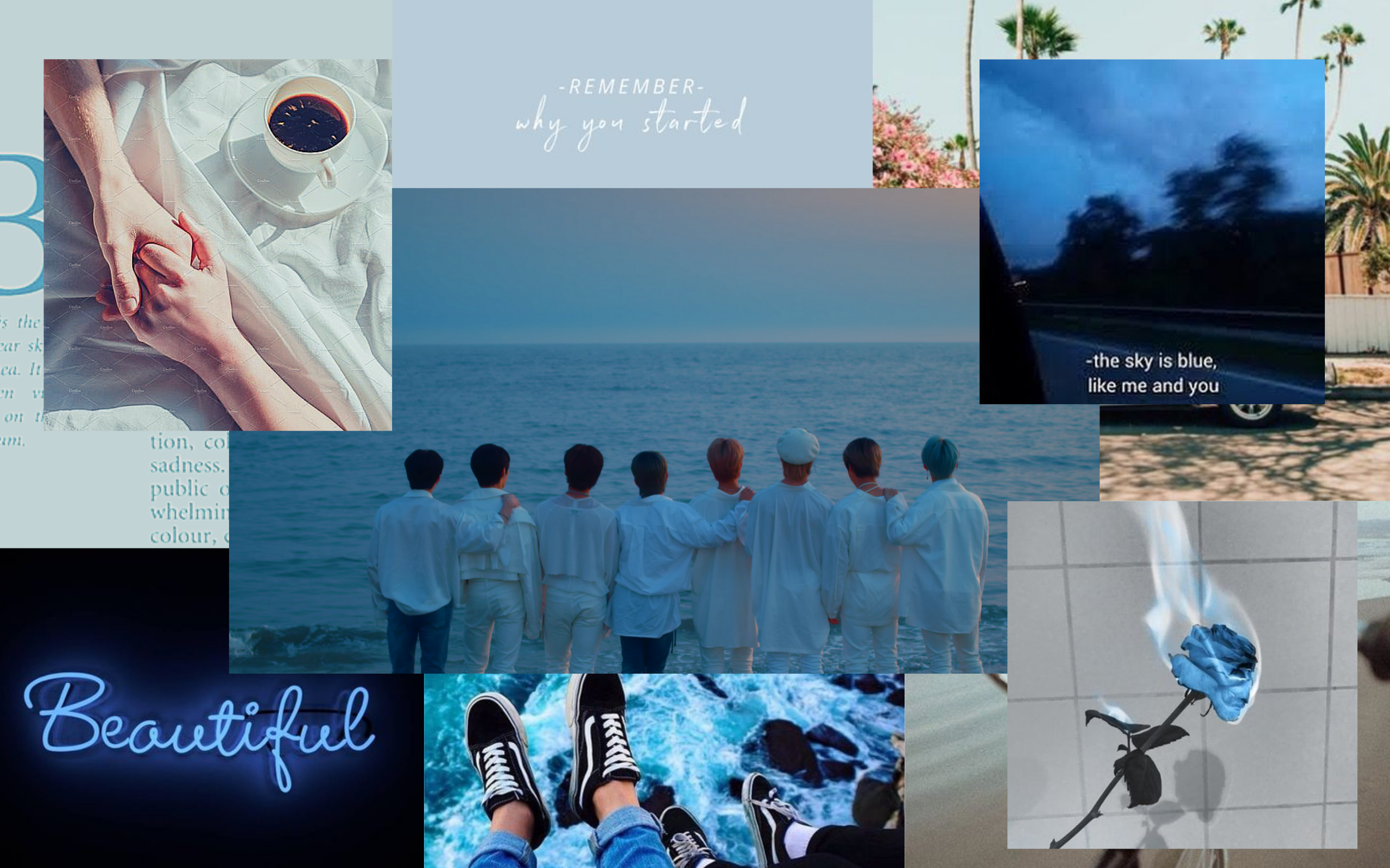 Stray Kids Desktop Wallpaper Blue Edition. Laptop wallpaper desktop wallpaper, Aesthetic desktop wallpaper, Wallpaper