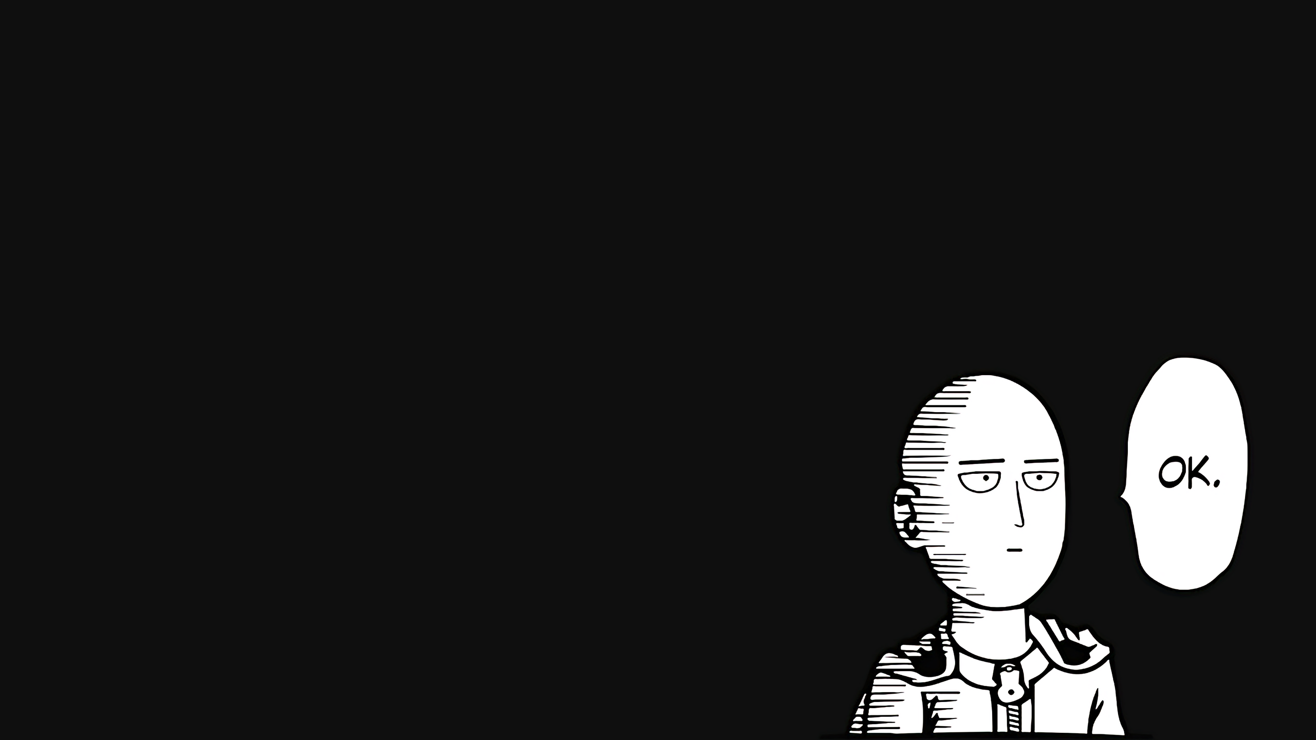 Simple Saitama wallpaper I just made for personal use. (2560 x 1440). Desktop wallpaper simple, Computer wallpaper desktop wallpaper, Destop wallpaper