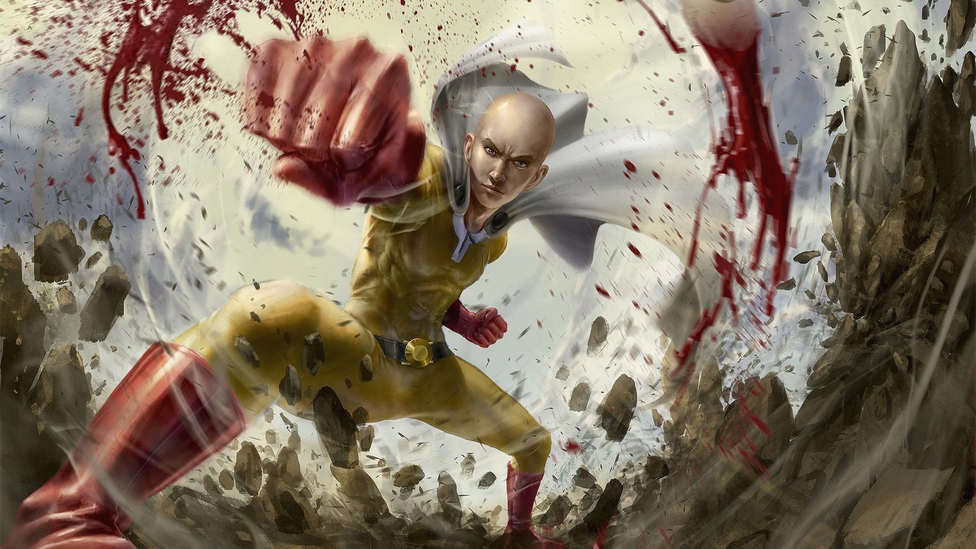 Desktop Wallpaper Saitama, One Punch Man, Anime Boy, Artwork, HD Image, Picture, Background, 676d59