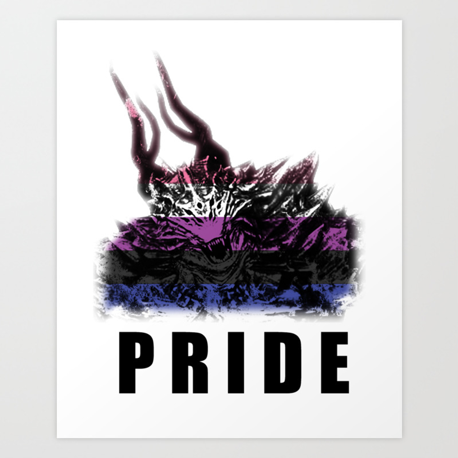 Genderfluid Pride Demon Art Print By Frosted Gears