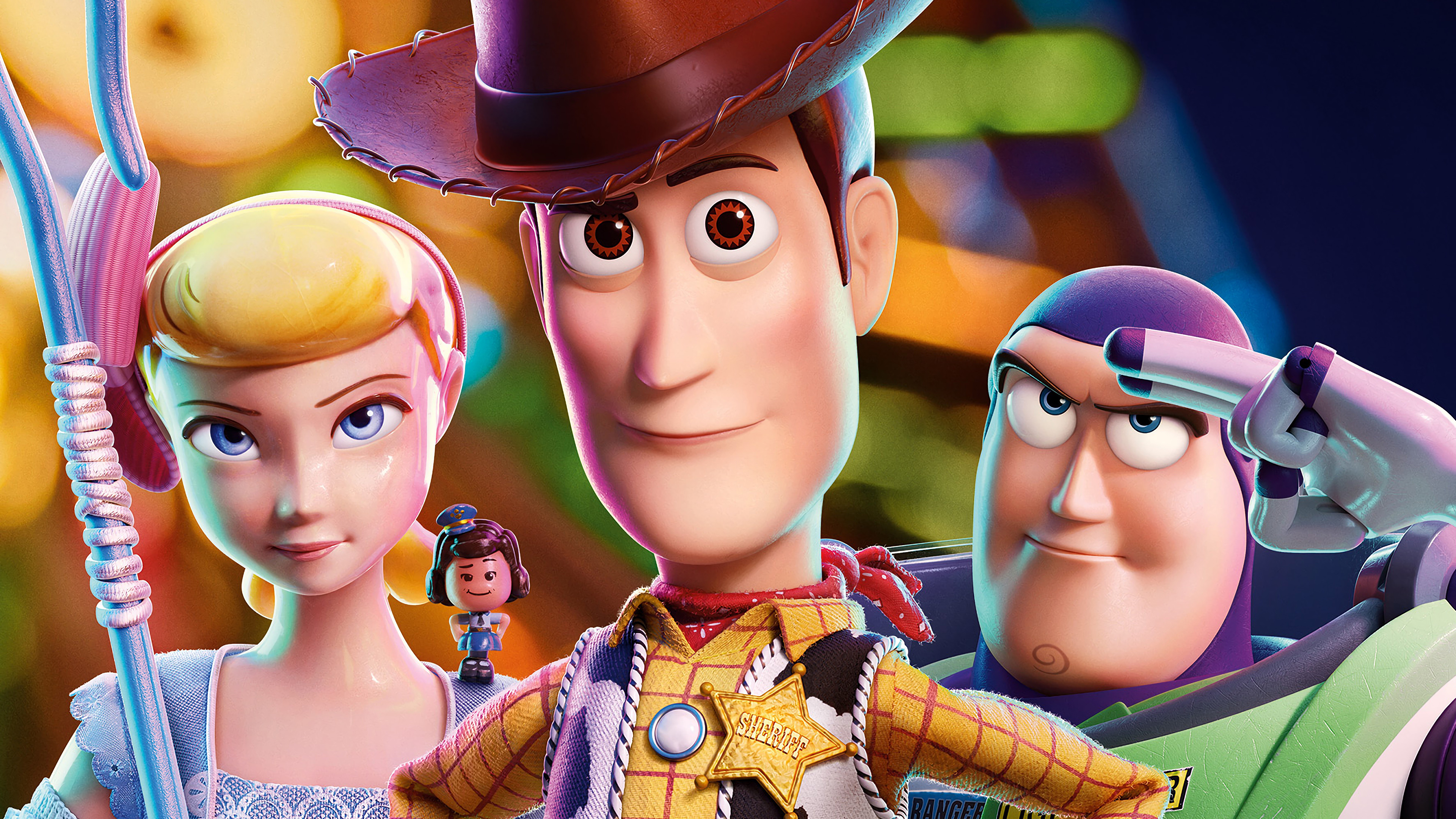 Toy Story 4 Woody Buzz Lightyear Bo Peep 4K Wallpaper