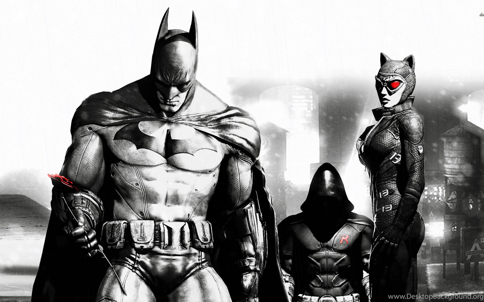 Batman, Catwoman And Robin In Batman: Arkham City Wallpaper Game. Desktop Background