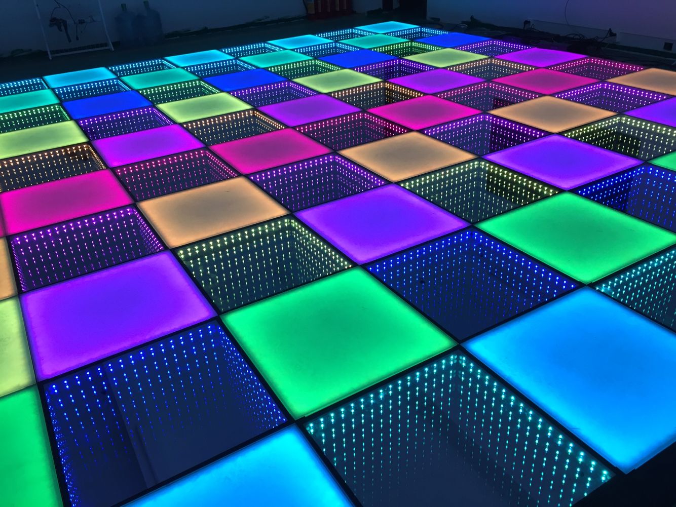 12x12ft 49 Panels 3D Infinity & Solid Wireless LED Disco Dance Floor