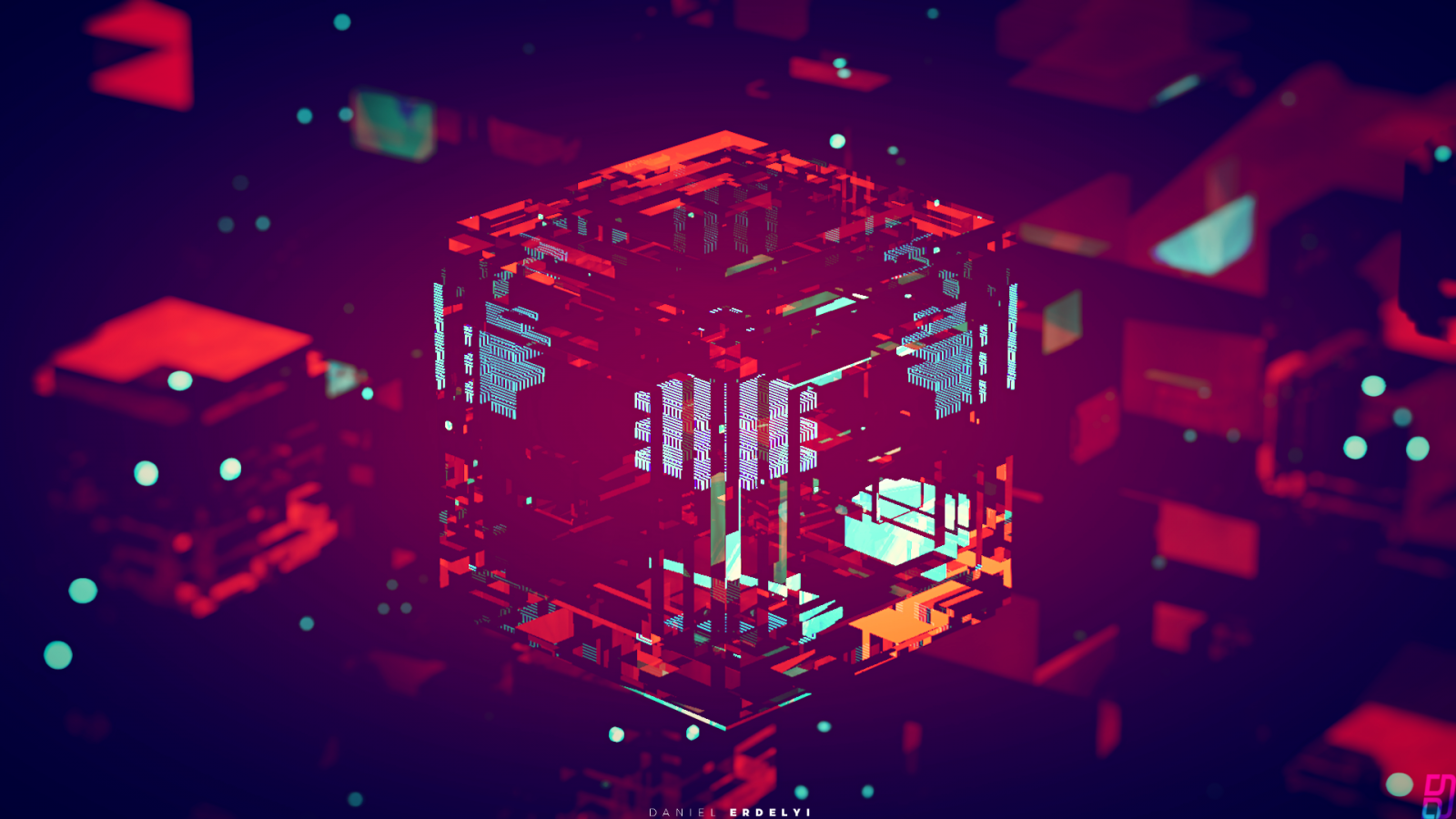 Wallpaper, red, rave, music, cube, disco, cubik, light, performance, stage, nightclub, rock concert 1920x1080