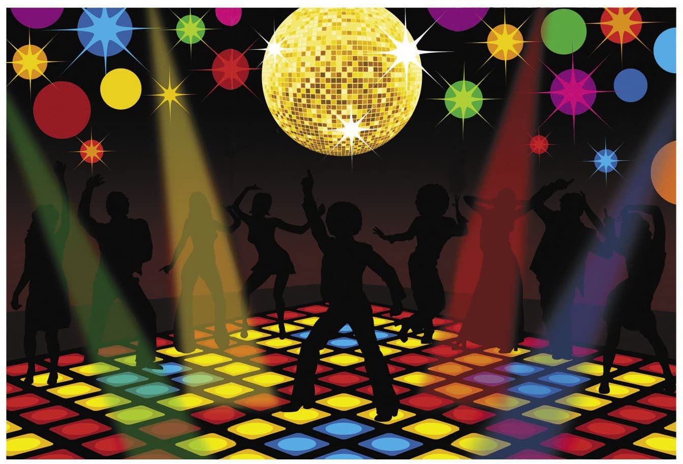 ft. x 6 ft. Disco Ball Dance Floor 70's Groovy Party Decoration Backdrop Photo Prop Mural, Tools & Home Improvement