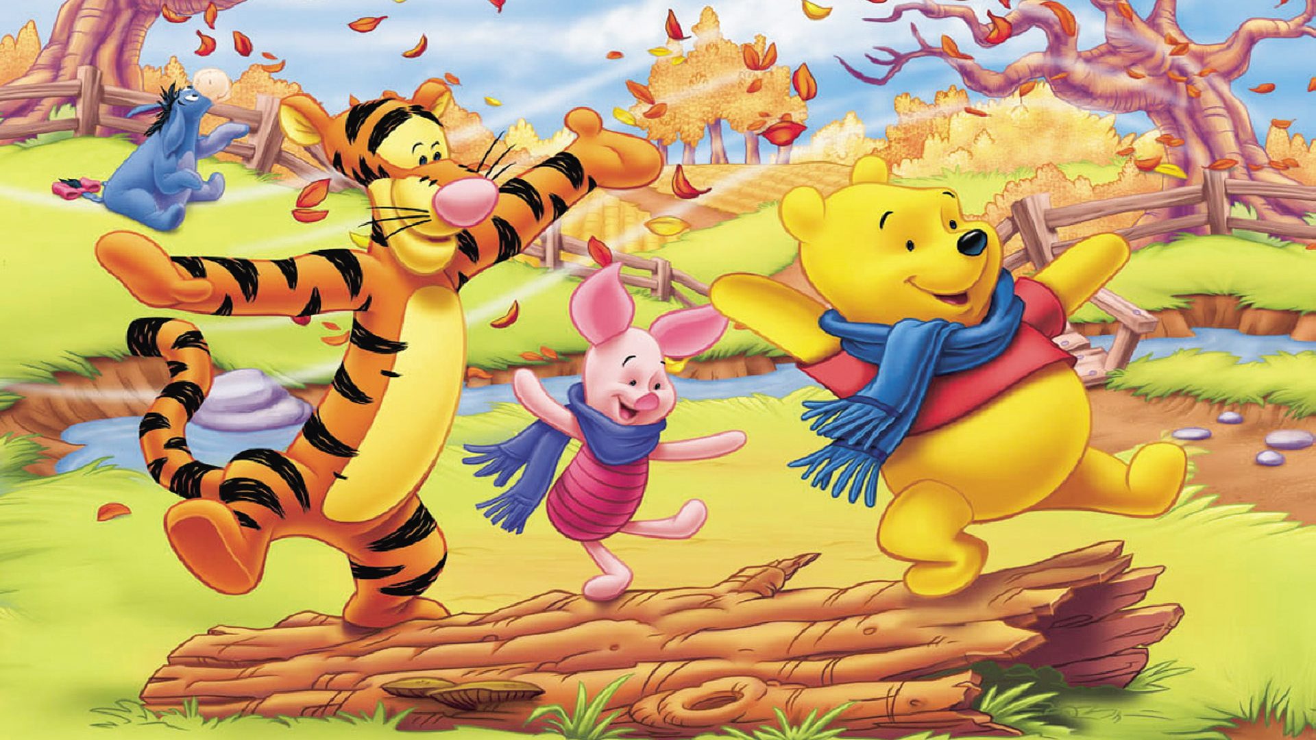 Winnie The Pooh And Friends Autumn Picture Cartoon HD Wallpaper For Deskx1200, Wallpaper13.com