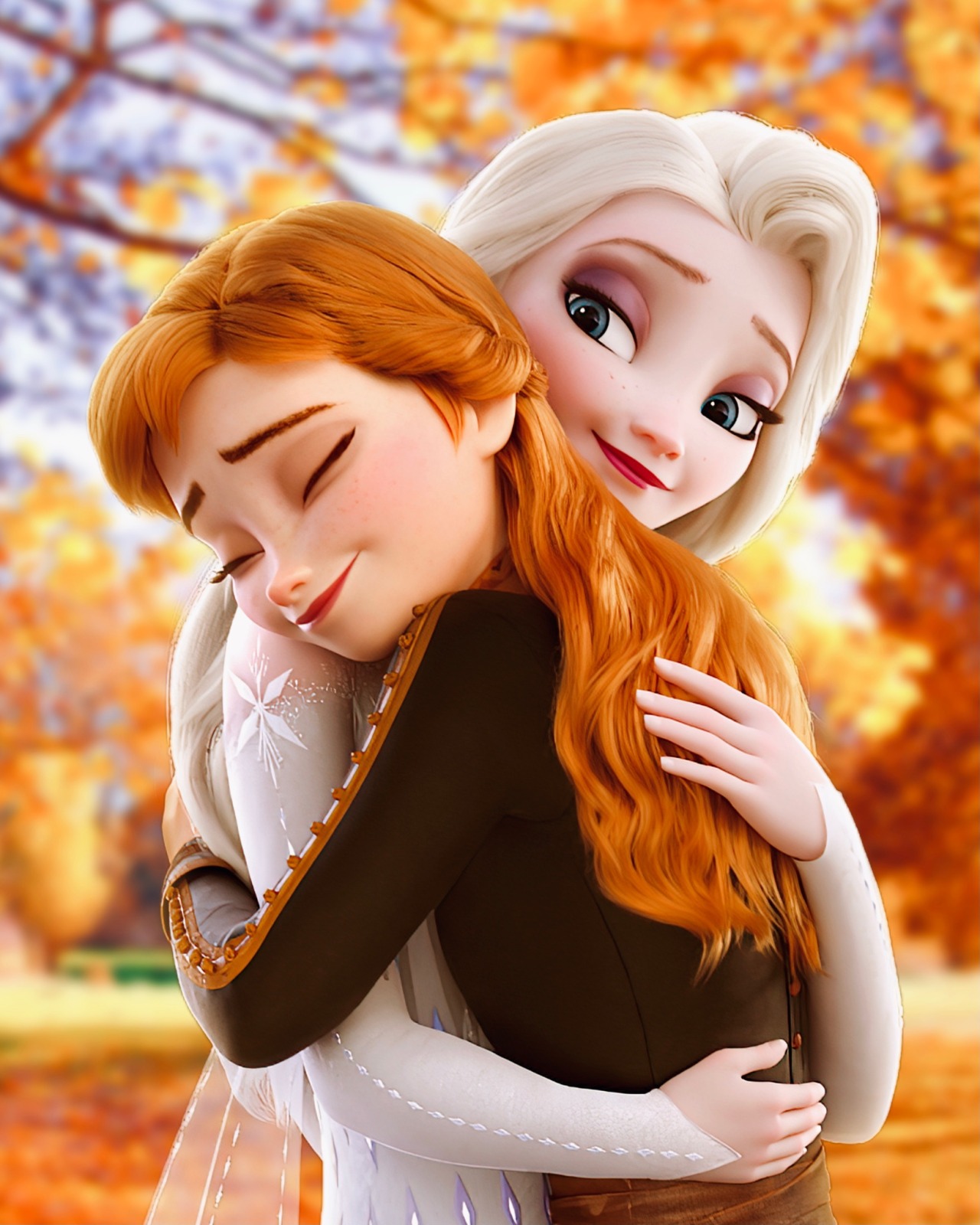 Frozen 2 fall wallpaper with autumn leaves