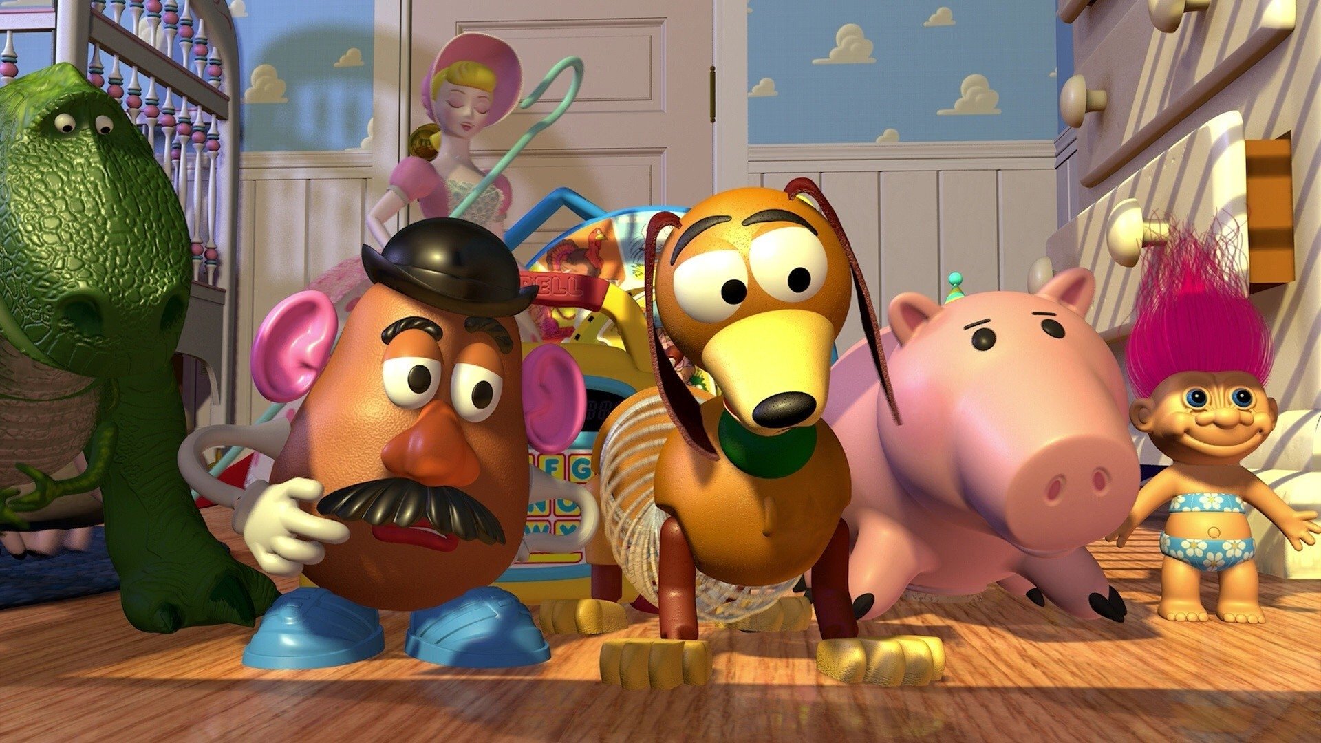 Hamm, Mr. Potato Head, Rex and Troll (Toy Story) HD Wallpaper