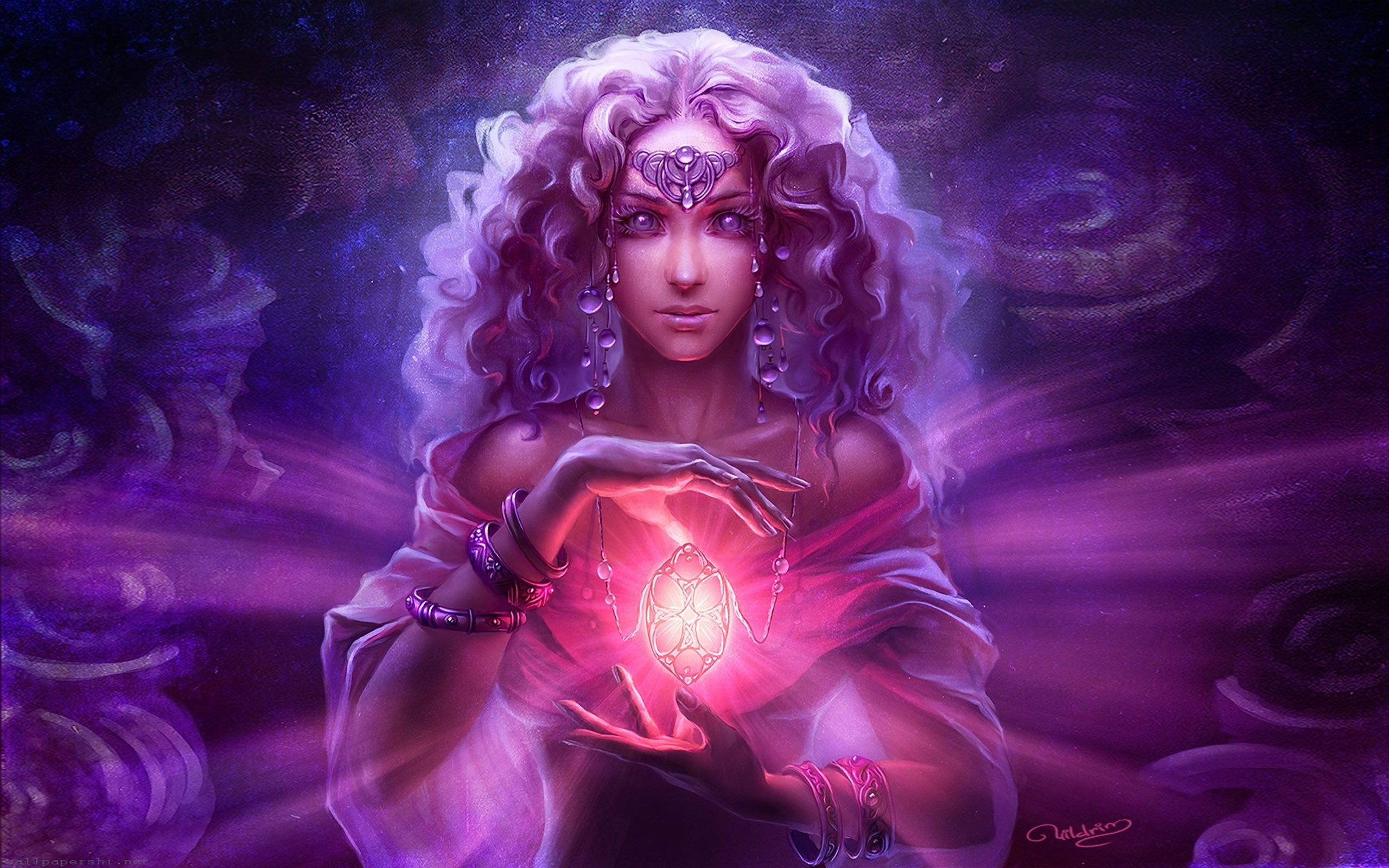 Girl with blue hair Magic Light Earrings Watches Bracelets Fantasy Art Photography, Wallpaper13.com