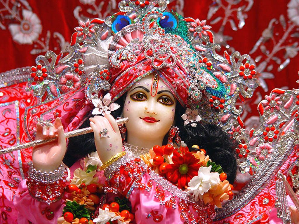 Cute Lord Krishna Pink Dress HD Wallpaper. God Wallpaper Photo