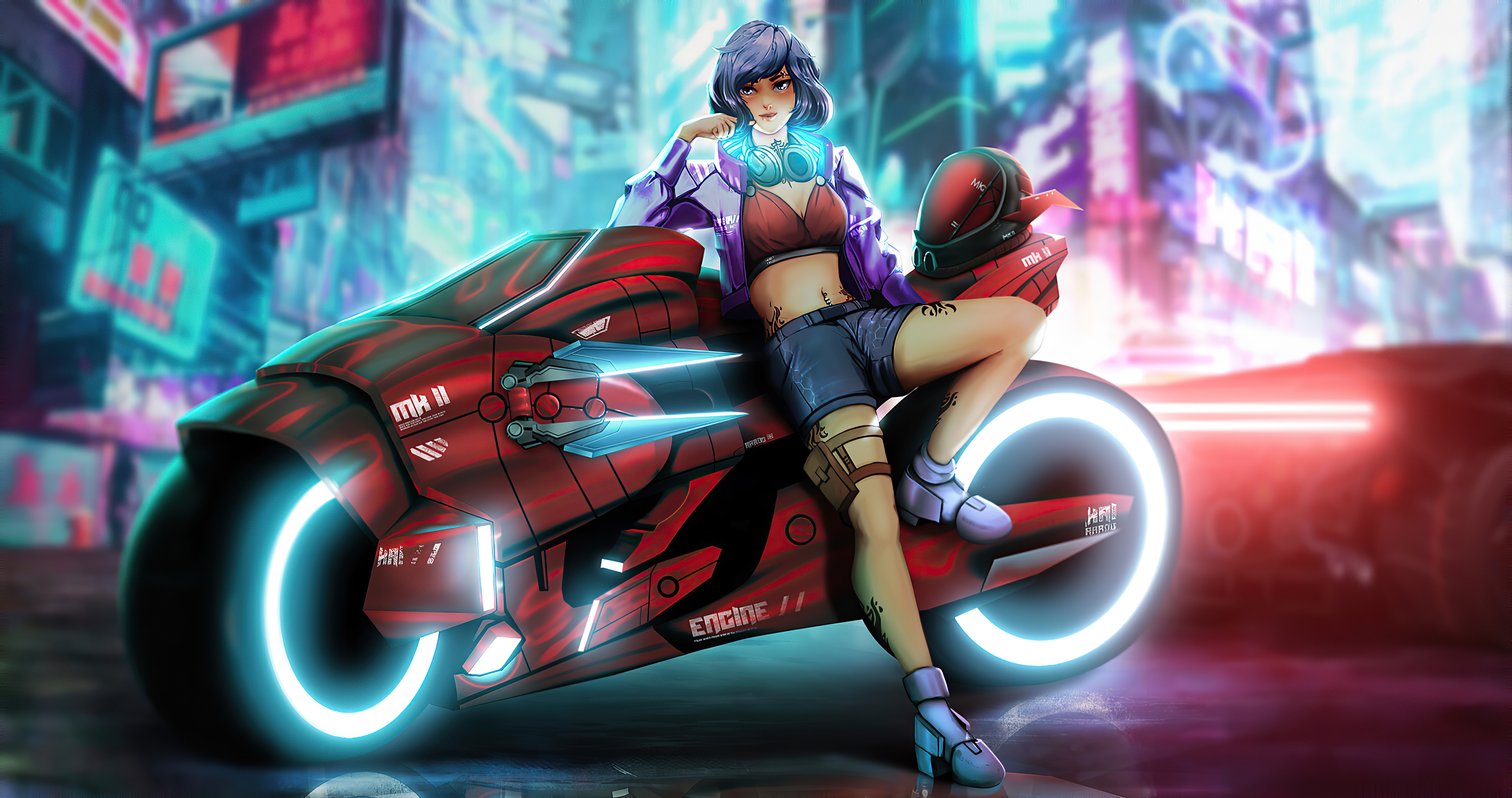 Neon Tron Bike Girl 4k 4k HD 4k Wallpaper, Image, Background, Photo and Picture