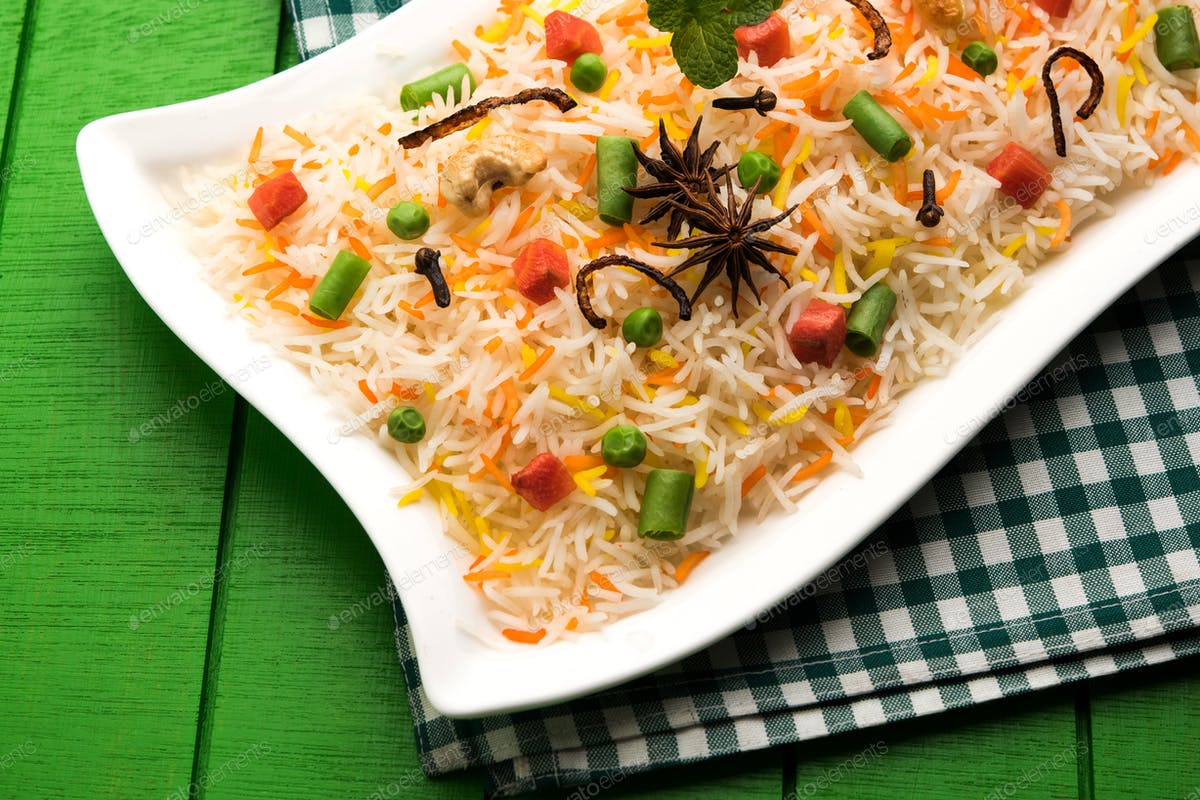 Veg Biryani photo by stockimagefactory on Envato Elements