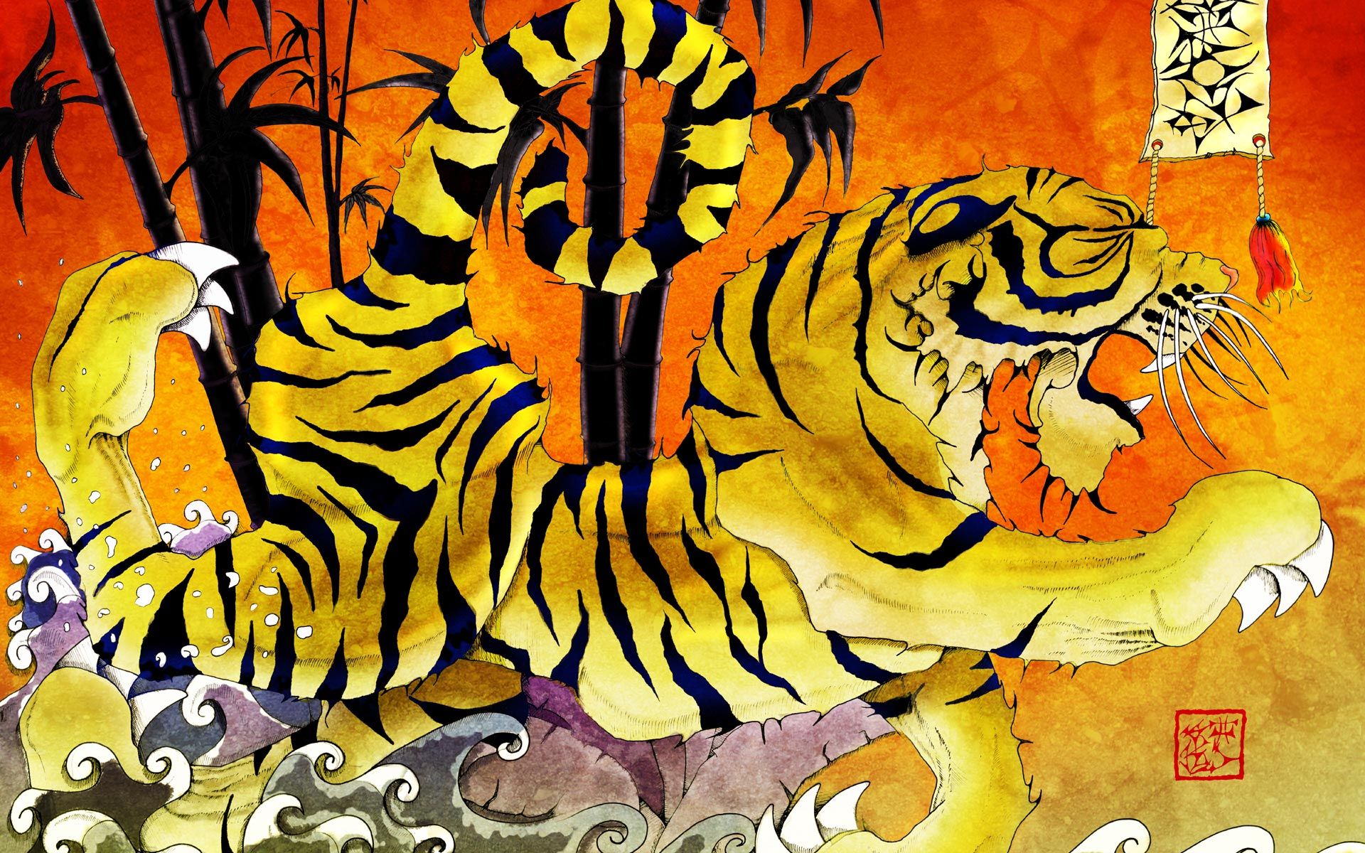 Japanese Tiger Art Wallpaper Free Japanese Tiger Art Background