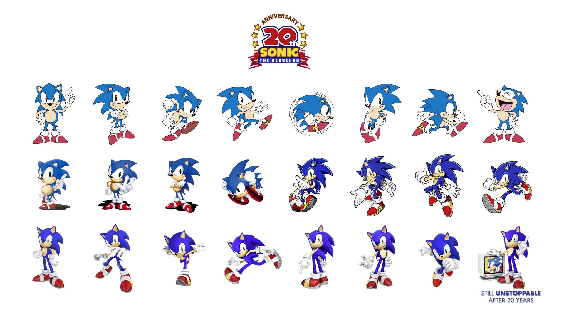 Retro Sonic Characters Wallpaper