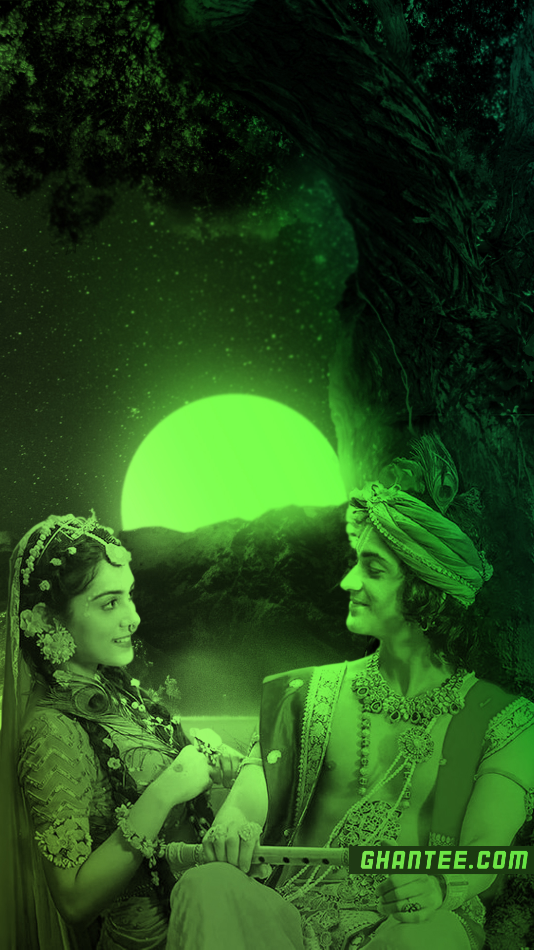 radhakrishna starbharat neon green phone wallpaper HD