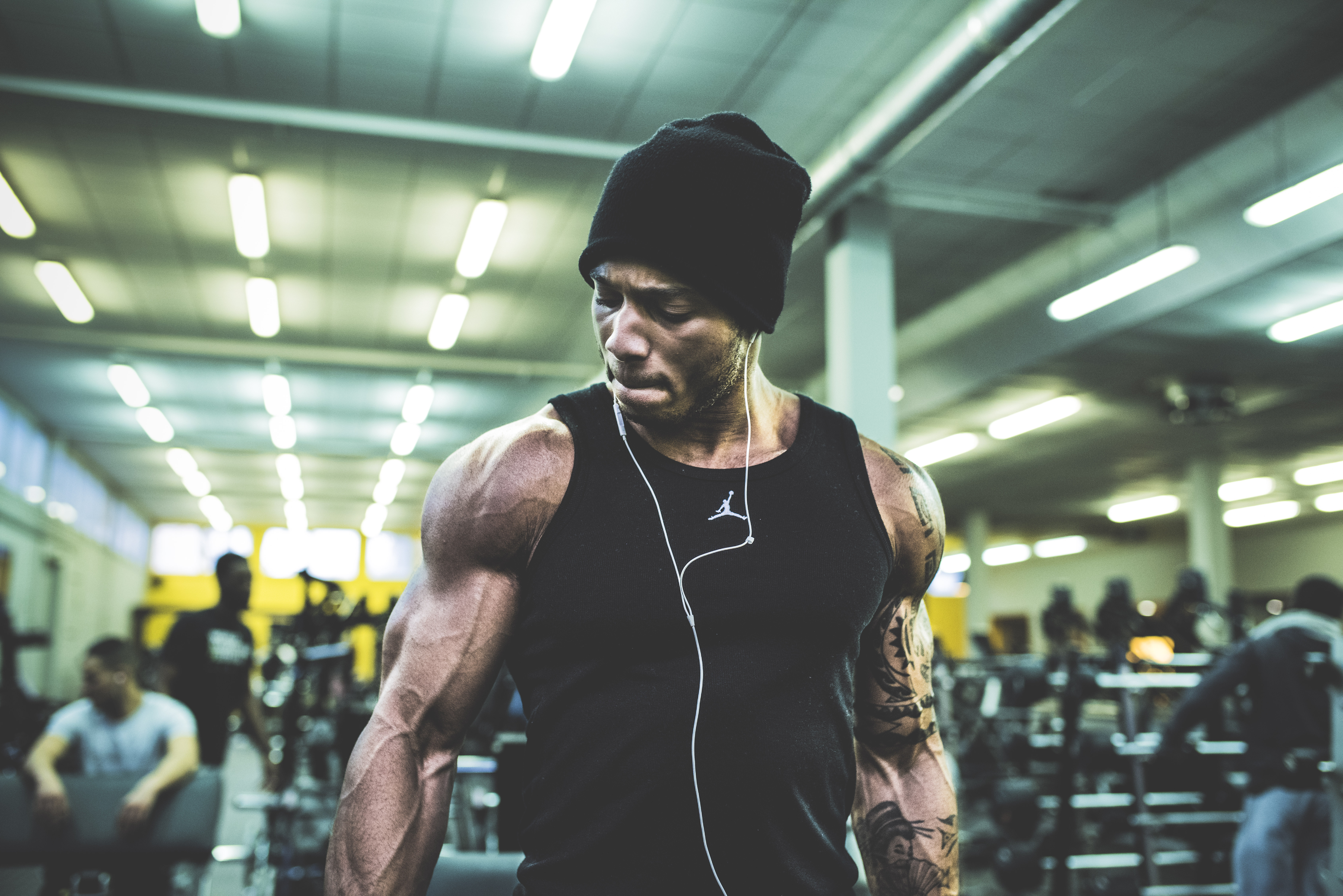Wallpaper, men, black, model, room, standing, bodybuilding, structure, boy, man, fun, gym, power, Beast, crowd, fit, muscle, arm, strong, sport venue, physical fitness, facial hair, motivation, fitness professional 7360x4912