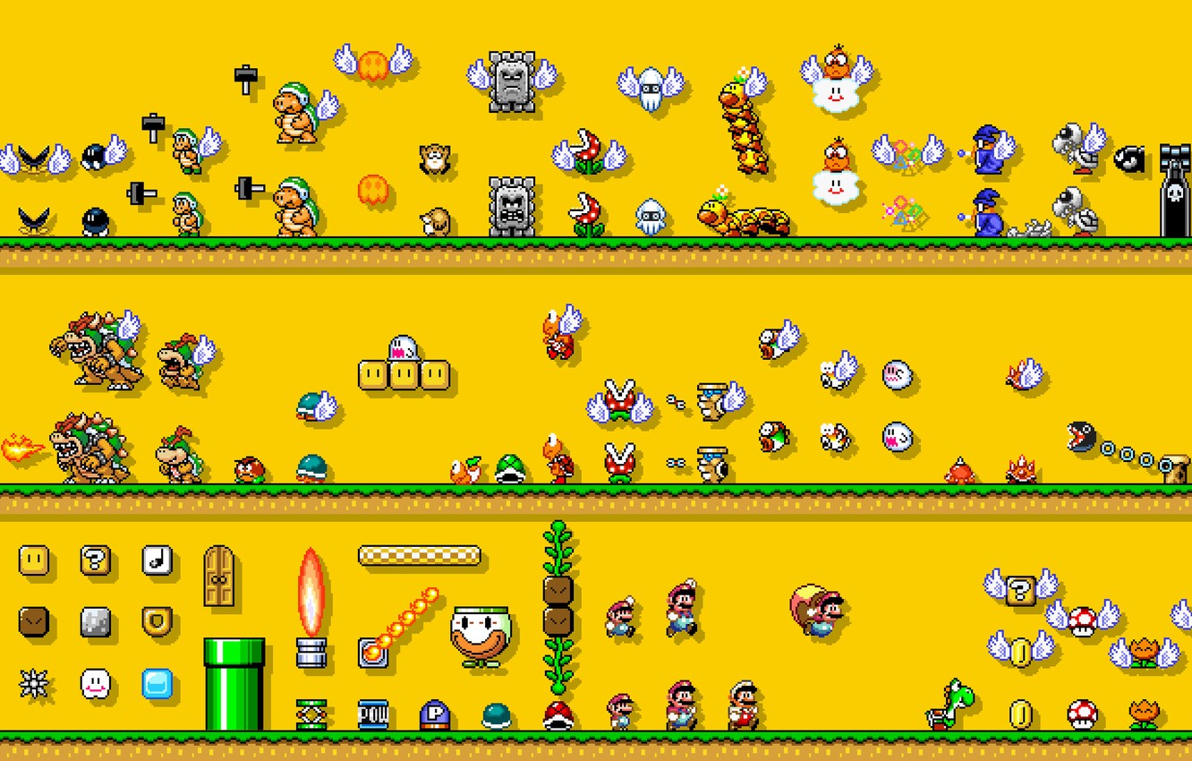 Wallpaper The game, Mario, Art, Mario, Pixels, Super Mario, Characters image for desktop, section игры