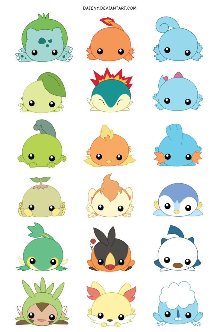 Chibi Starters. Cute pokemon wallpaper, Cute pokemon picture, Cute kawaii drawings
