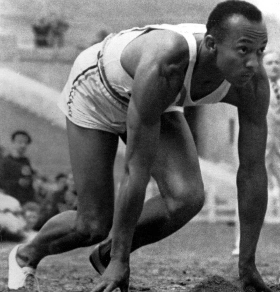 Jesse Owens at the 1936 Olympic Games in Berlin