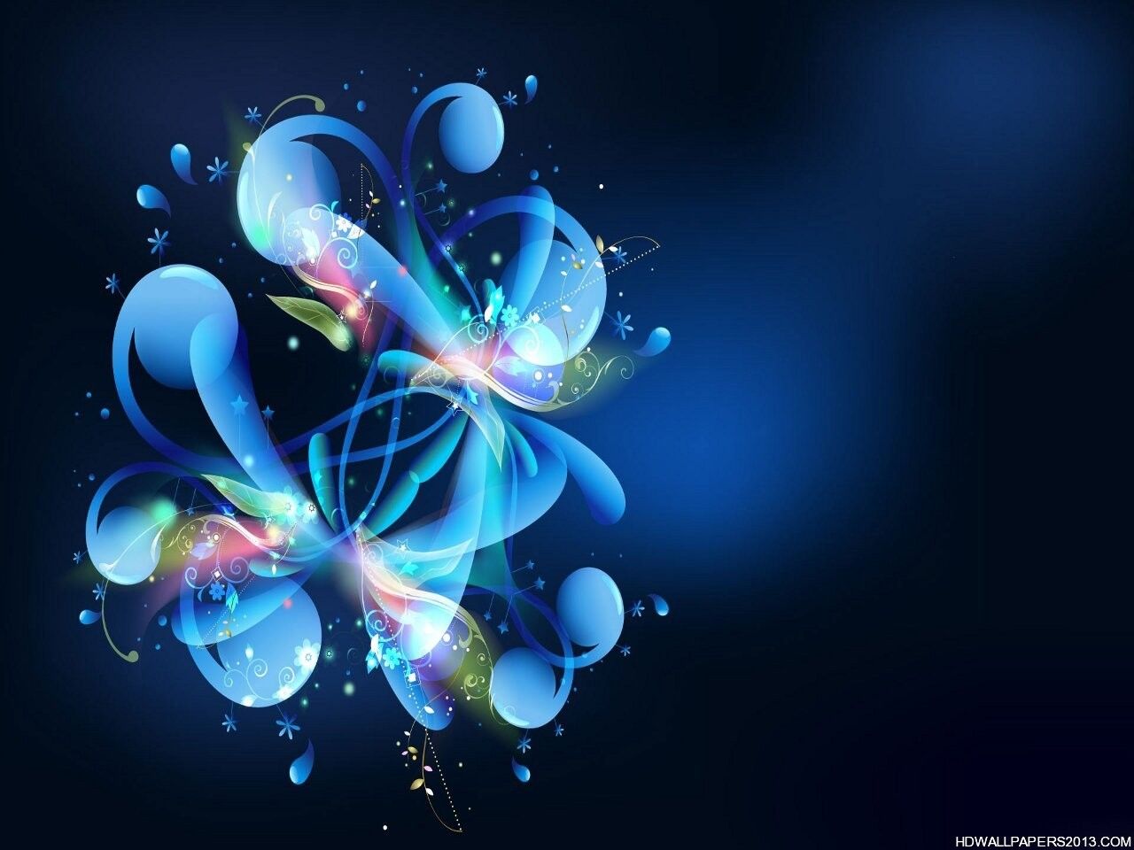 Blue Flower Abstract Desktop Wallpaper, HD Blue Flower Abstract Desktop Background on WallpaperBat