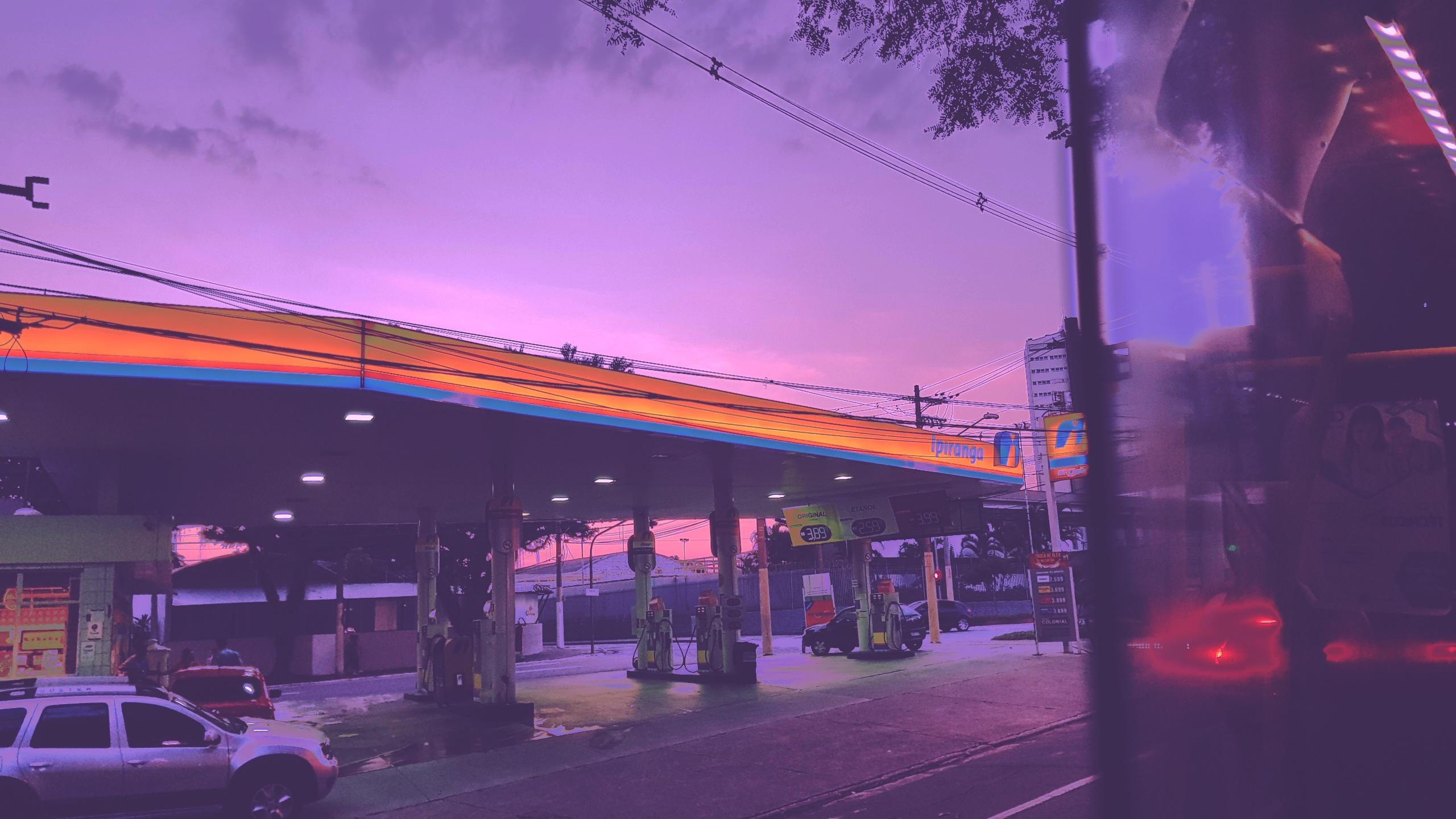 Some gas station in my city, edited to look purple: VaporwaveAesthetics