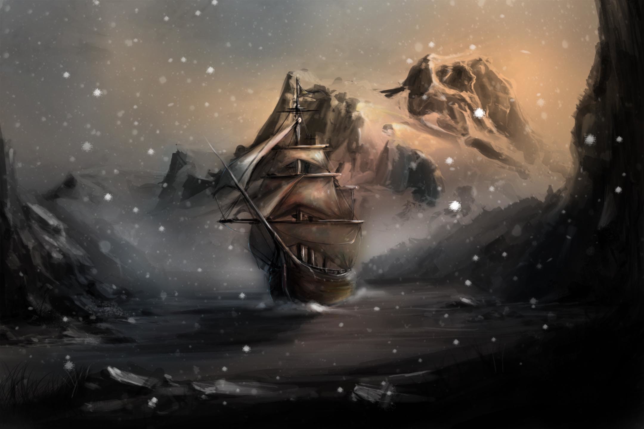 Free download Wallpaper art skyrim winterhold ship snow water rocks wallpaper [2160x1440] for your Desktop, Mobile & Tablet. Explore Wallpaper 2160x1440 X 1440 Wallpaper, 1440 X 1440 Wallpaper, 2560X1440 Wallpaper Maker