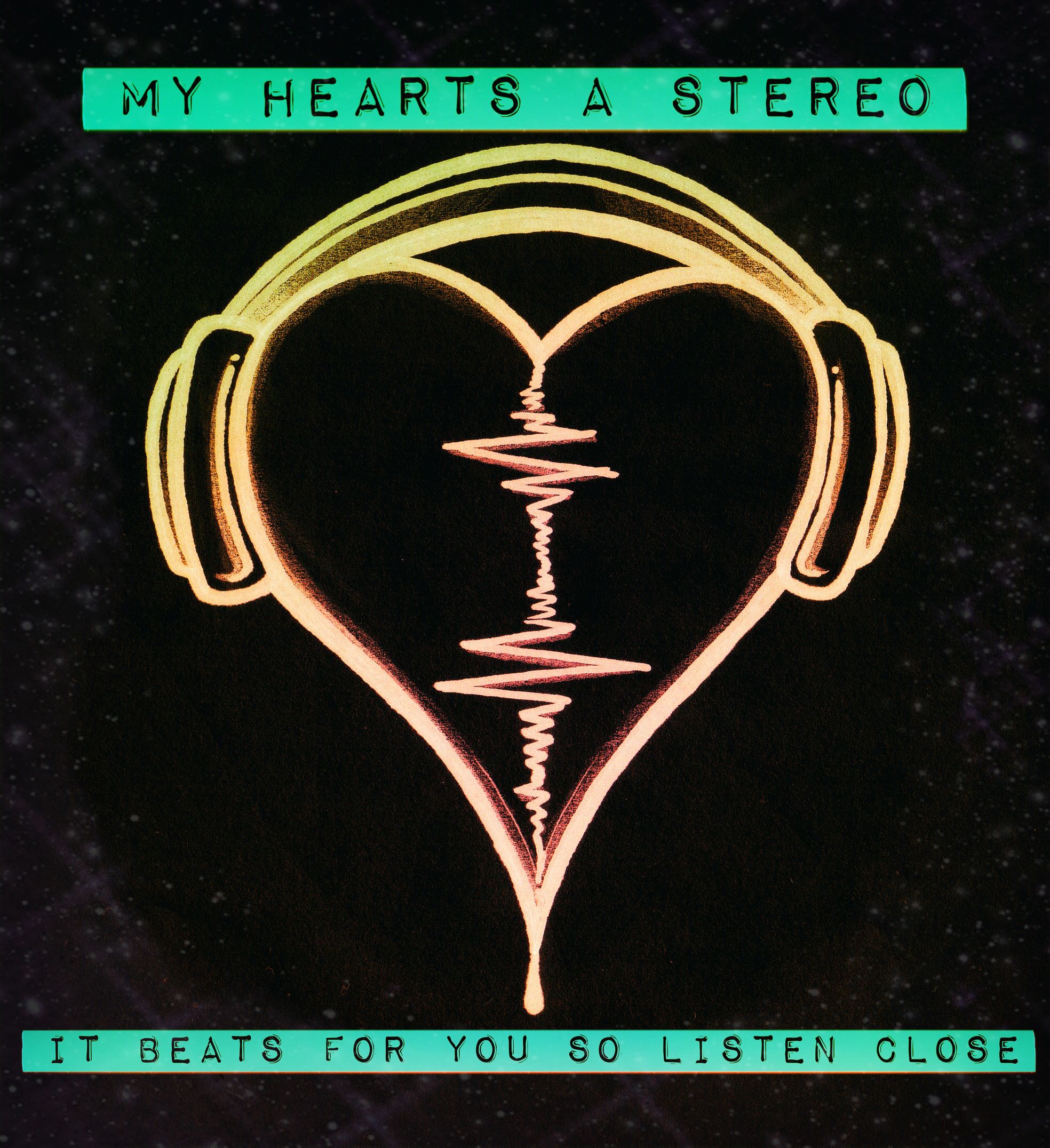 My heart's a stereo, it beats for you so listen close. Credits to the app PhotoStudio. Screen savers wallpaper, Black and red, Blink 182