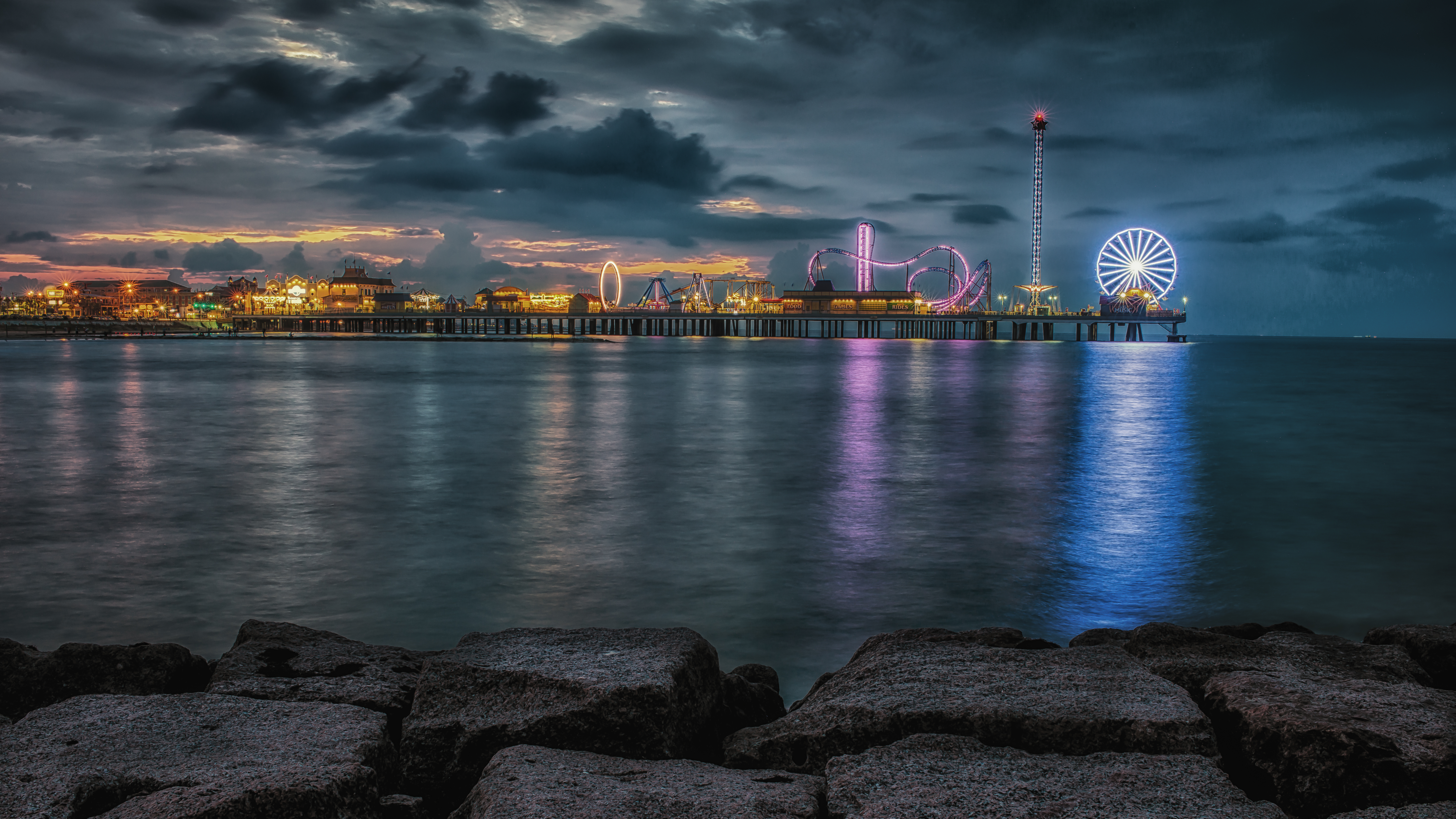 Wallpaper, galveston, zeiss, Nikon, Texas, d800, pleasurepier, distagont235, zeiss35f2 7239x4072