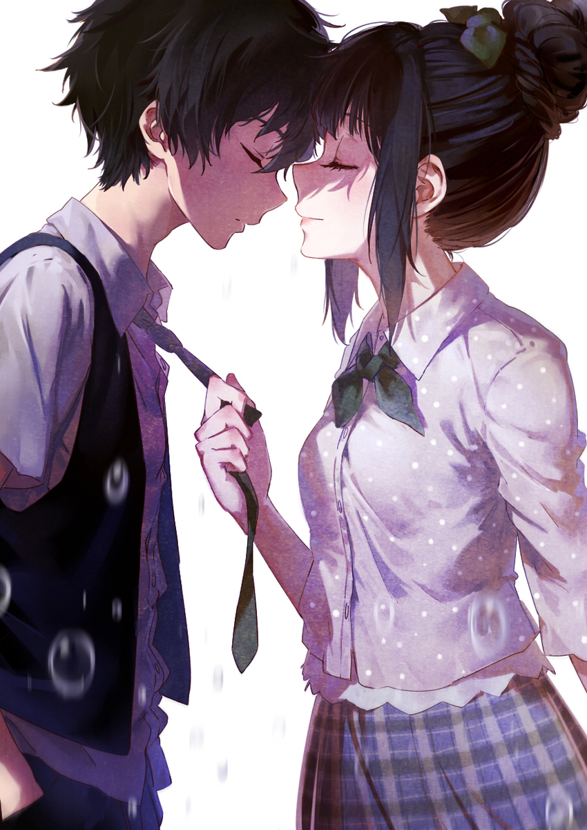 chitanda eru and oreki houtarou (hyouka) drawn