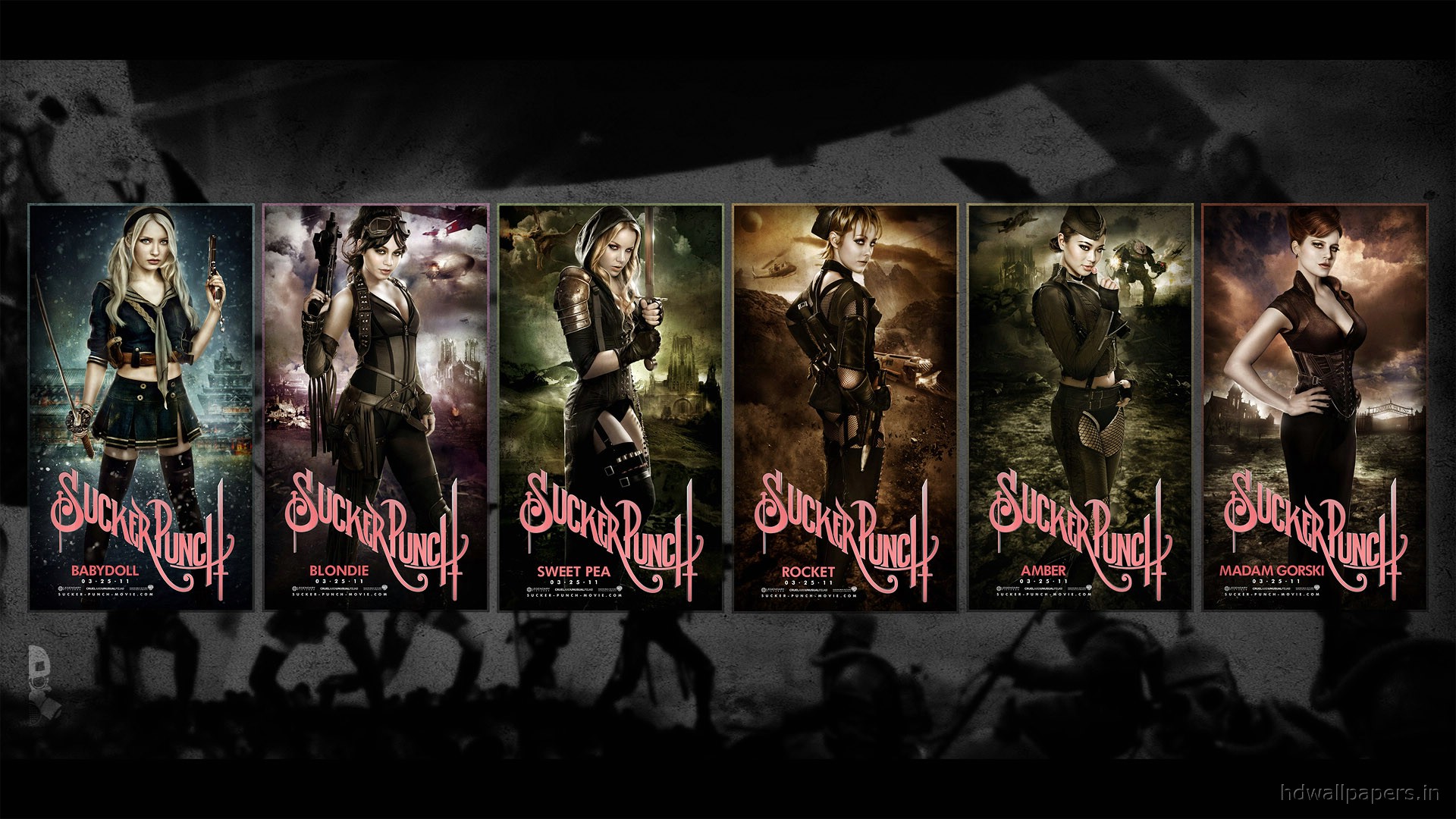 Babydoll Sucker Punch Sweet Pea Sucker Punch Amber Sucker Punch Emily Browning Jamie Chung Vanessa H Wallpaper:1920x1080