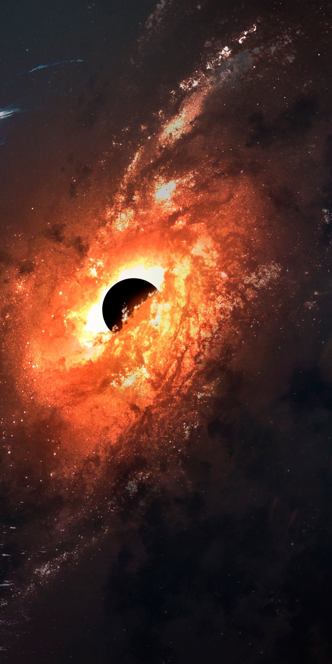 Black hole Wallpaper 4K, Astronaut, Spiral galaxy, Stars, Space