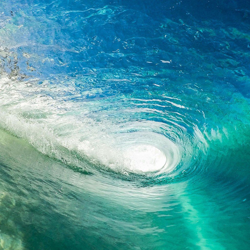 Wave Cool Summer Vacation Ocean Blue Green iPad Wallpaper Free Download