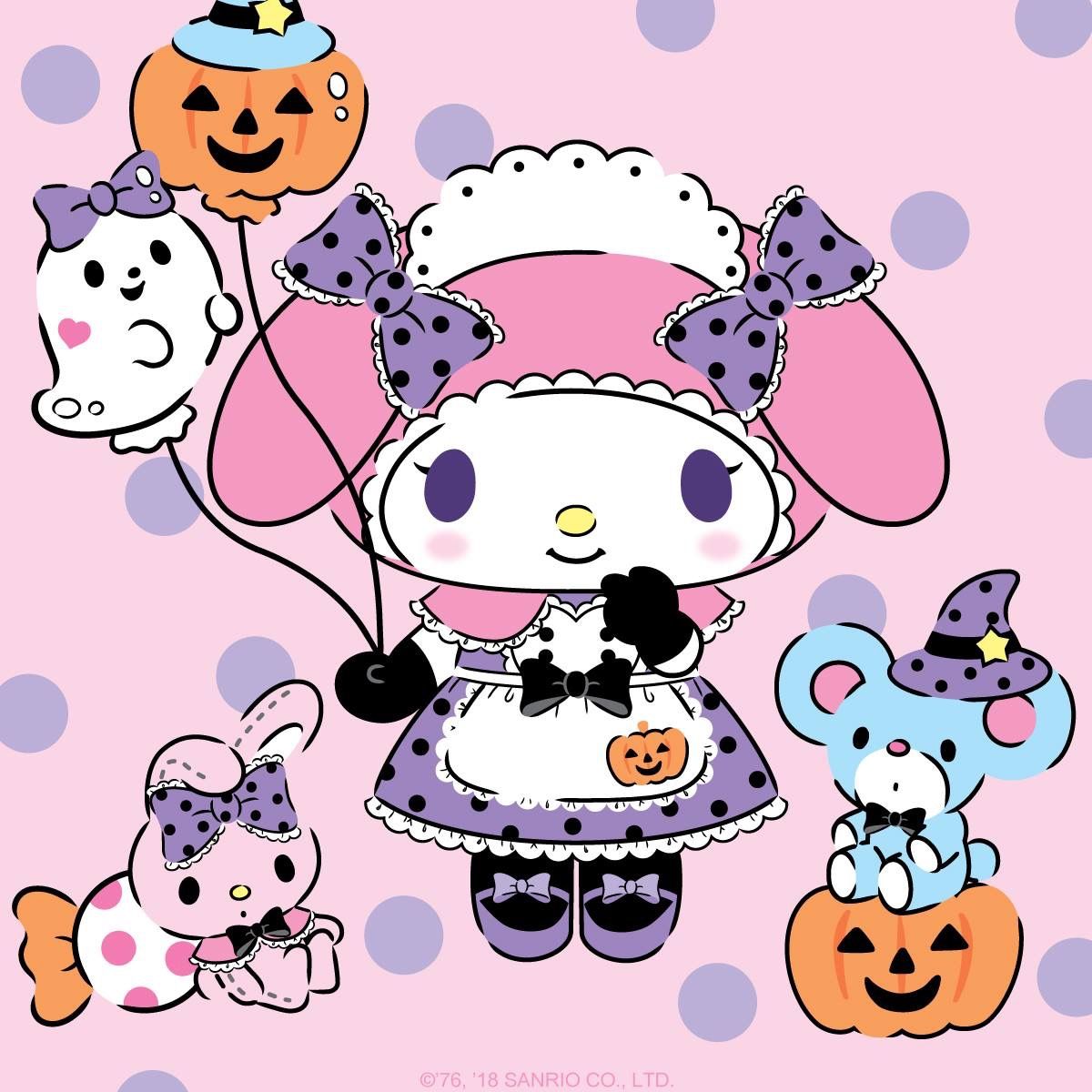 Isn't My Melody's Halloween costume so adorable? What are you dressing up as today?. Hello kitty, My melody wallpaper, Kitty