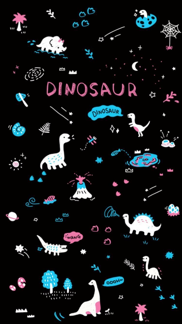 Backdraund Cute Dinosaur Wallpaper