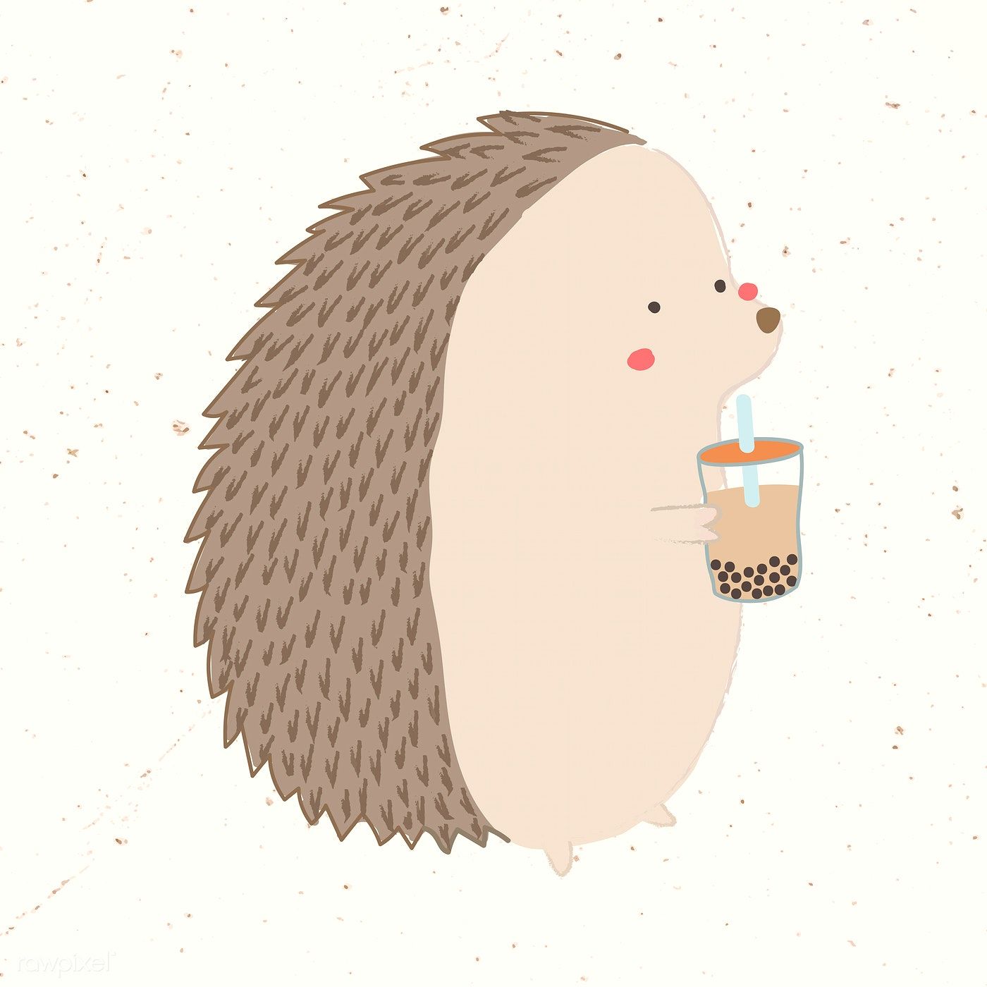 Download premium vector of Cute porcupine drinking bubble tea vector by marinemynt about Animal for child, animal stickers, painting graphic black, pearls, and. Animal doodles, Porcupine, Animal stickers