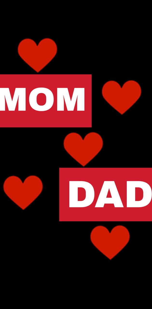 MoM DaD black and yellow heart love HD phone wallpaper  Peakpx
