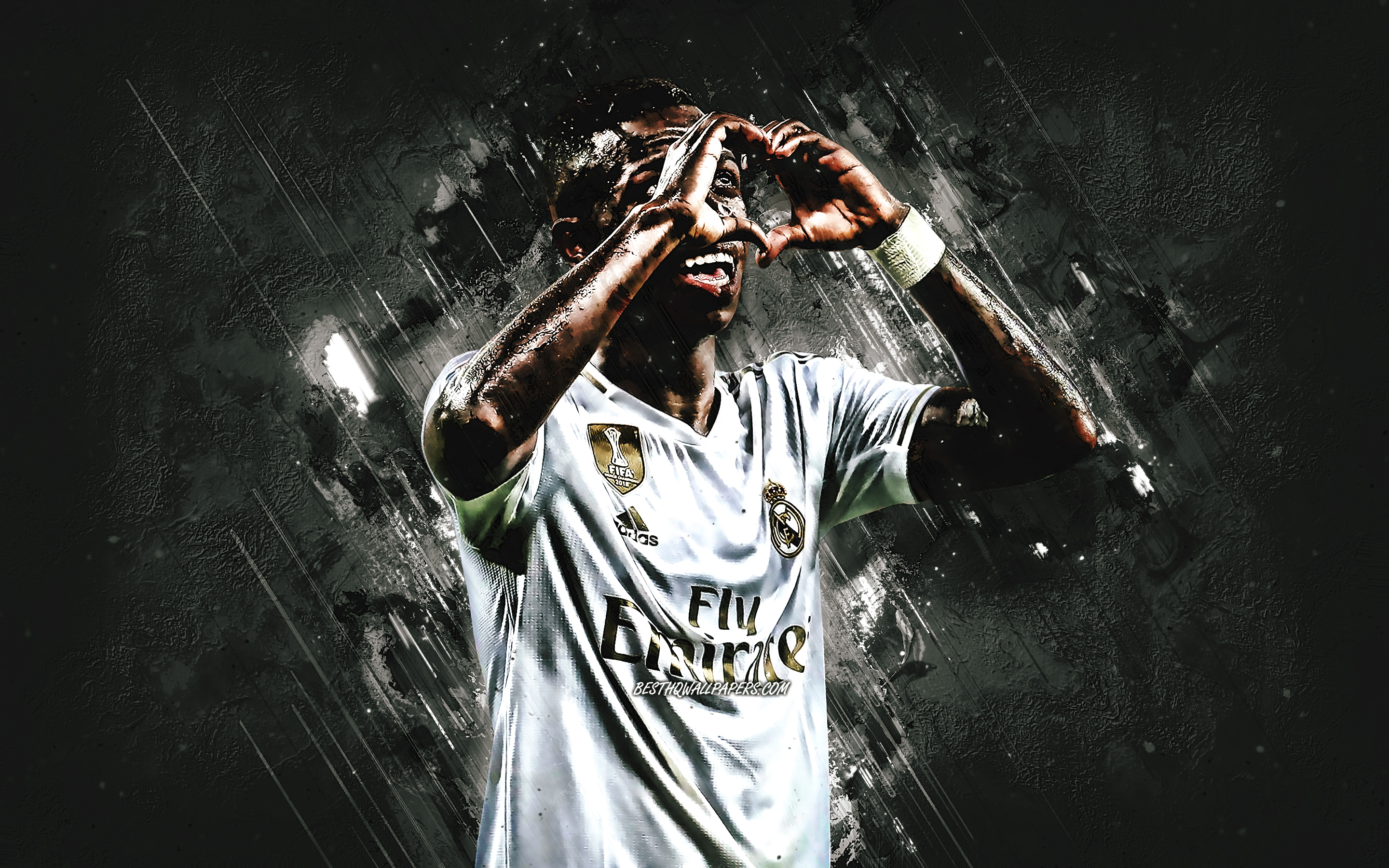 Download wallpaper Vinicius Junior, Real Madrid, Brazilian football player, midfielder, La Liga, Spain, football, Vinícius Jr for desktop with resolution 2880x1800. High Quality HD picture wallpaper