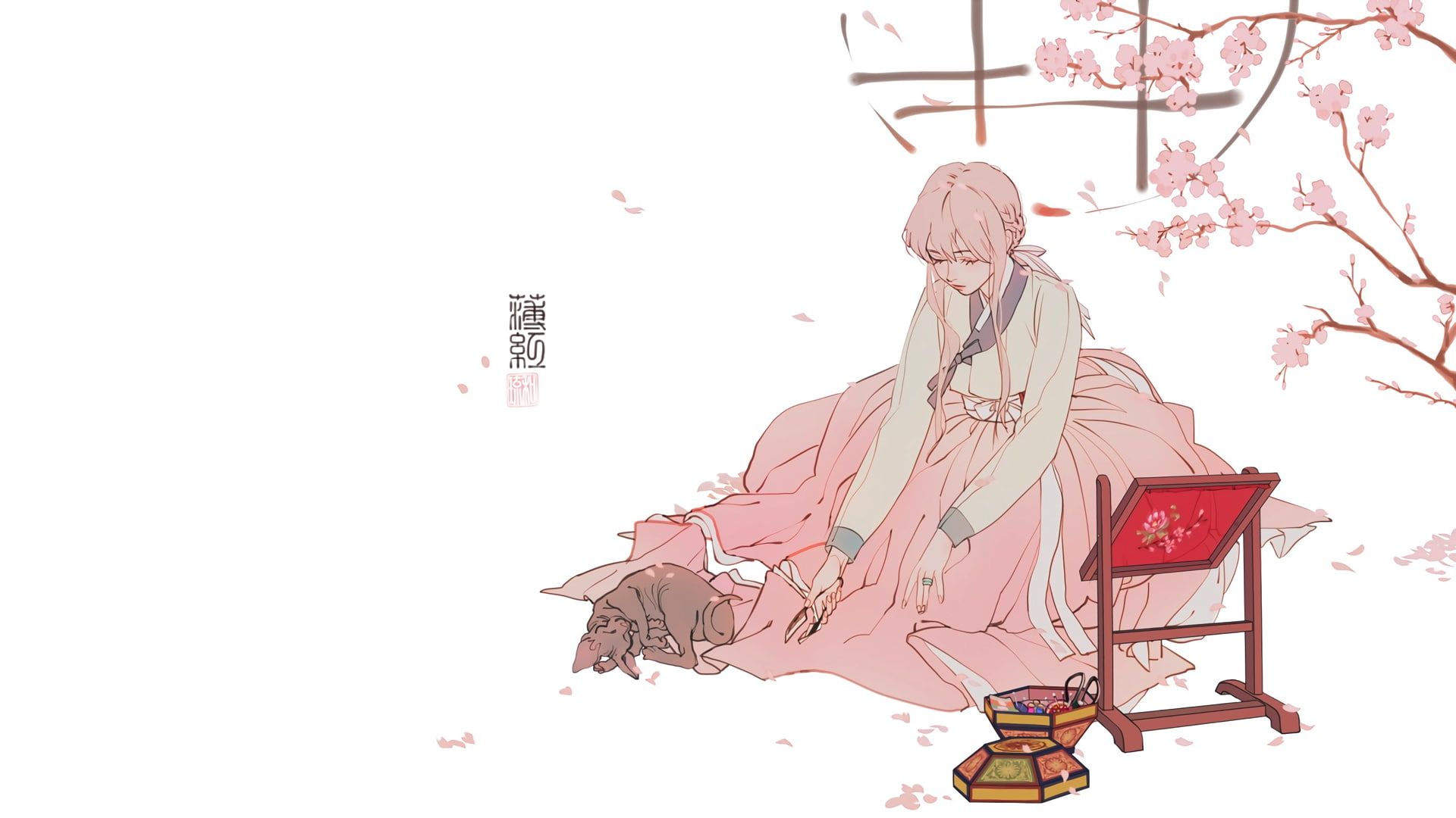 anime #manga anime girls simple background #minimalism #pink #Korean P #wallpaper #hdwallpaper #desktop. Anime, Wallpaper pc anime, Pink wallpaper pc