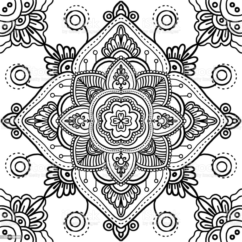 Mandala Coloring Book Stock Illustration Image Now