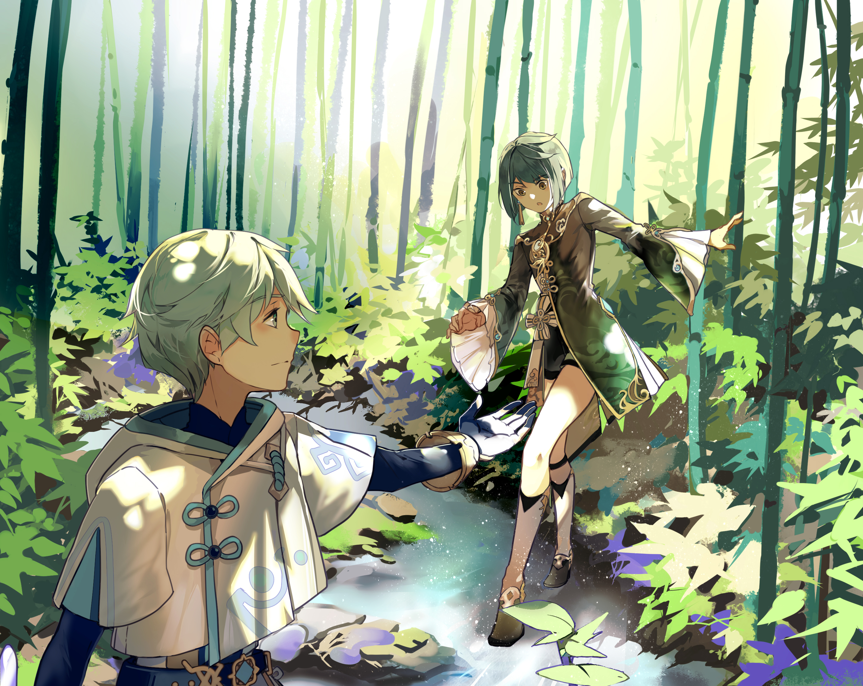 Xingqiu, Chongyun (Genshin Impact) HD Wallpaper