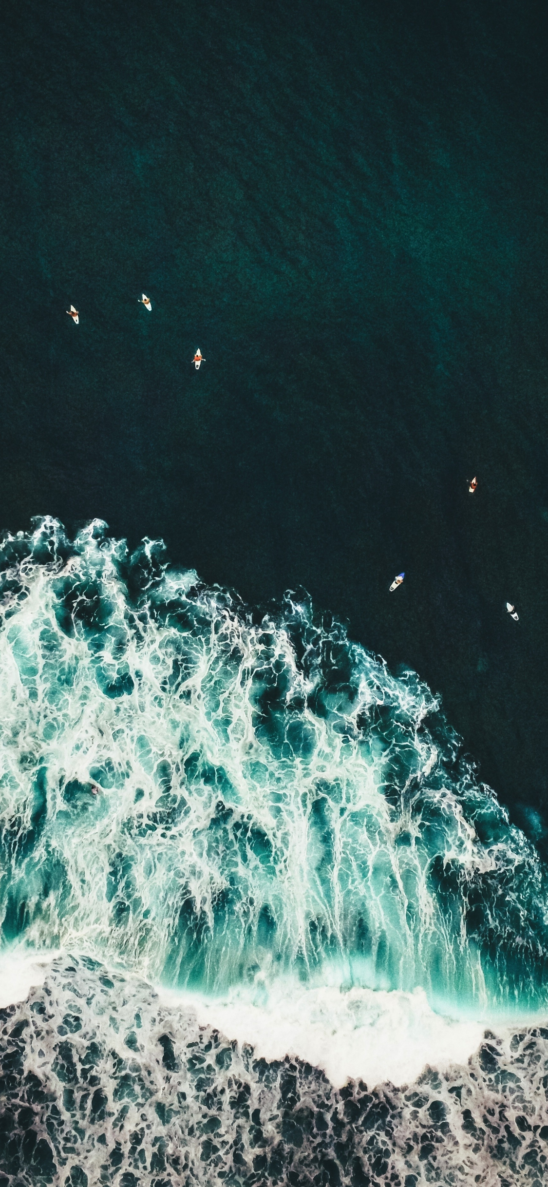 Download 1125x2436 wallpaper aerial view, sea, sea waves, iphone x 1125x2436 HD image, background, 6845
