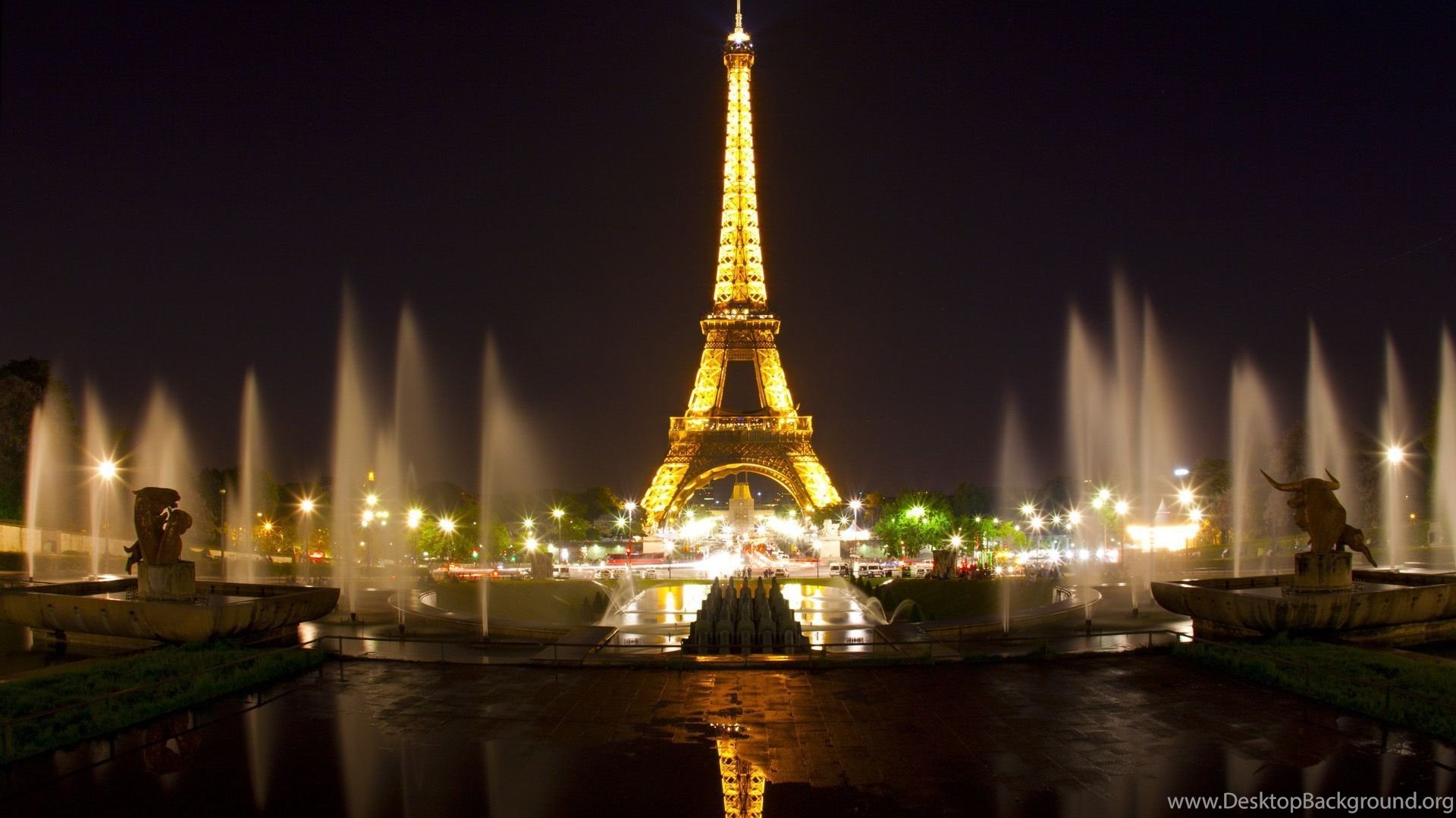 Eiffel Tower Wallpaper At Night Desktop Background
