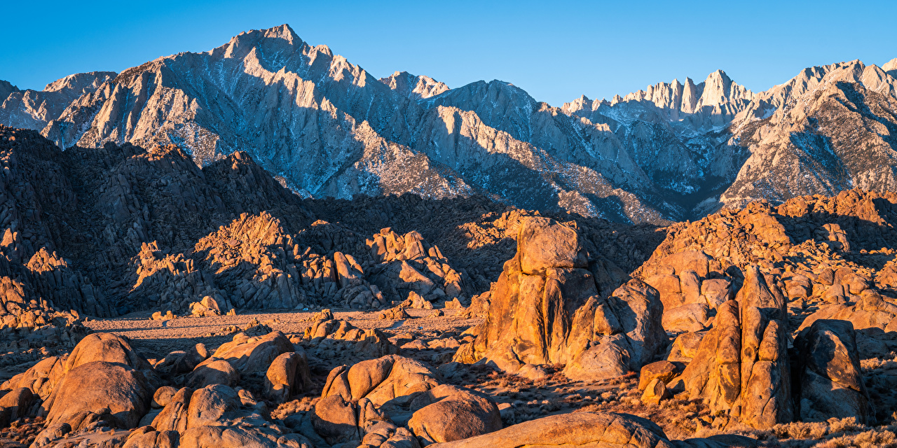 Photos California USA Alabama Hills Rock Nature mountain Stones