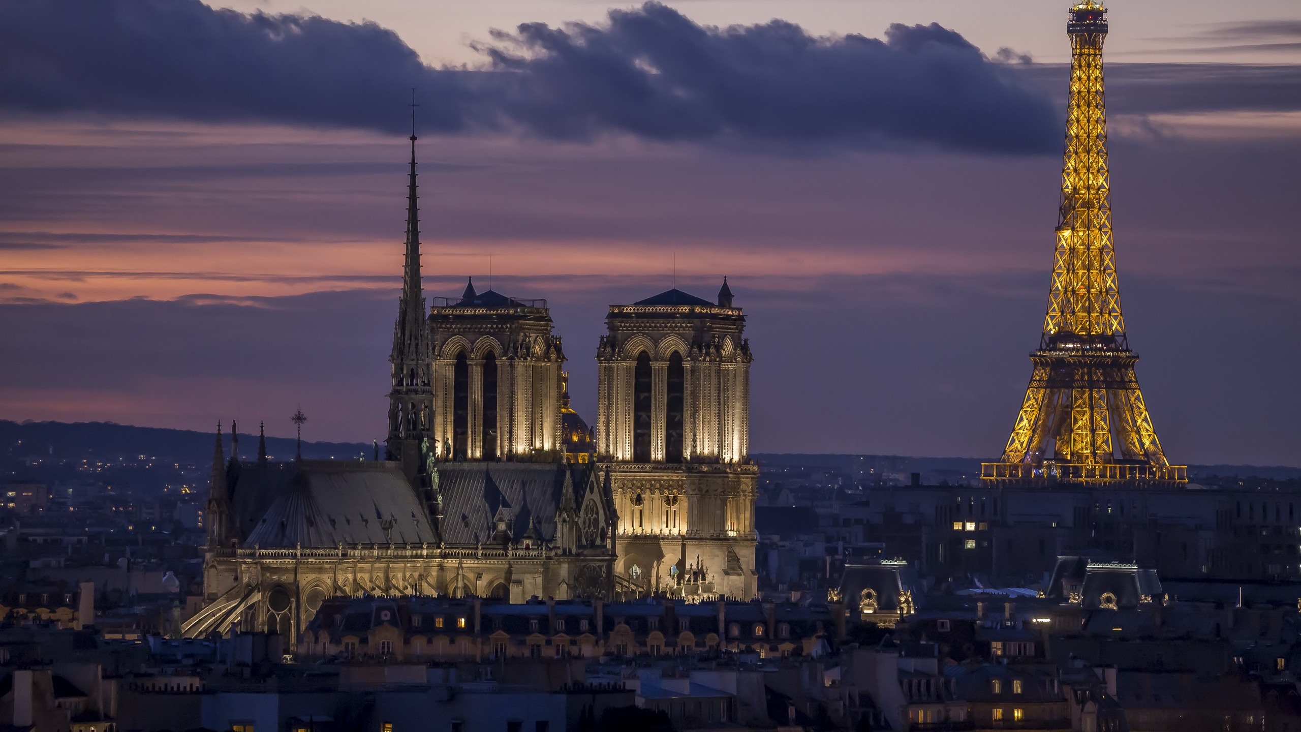 Wallpaper Paris, France, Eiffel Tower, night 2560x1600 HD Picture, Image