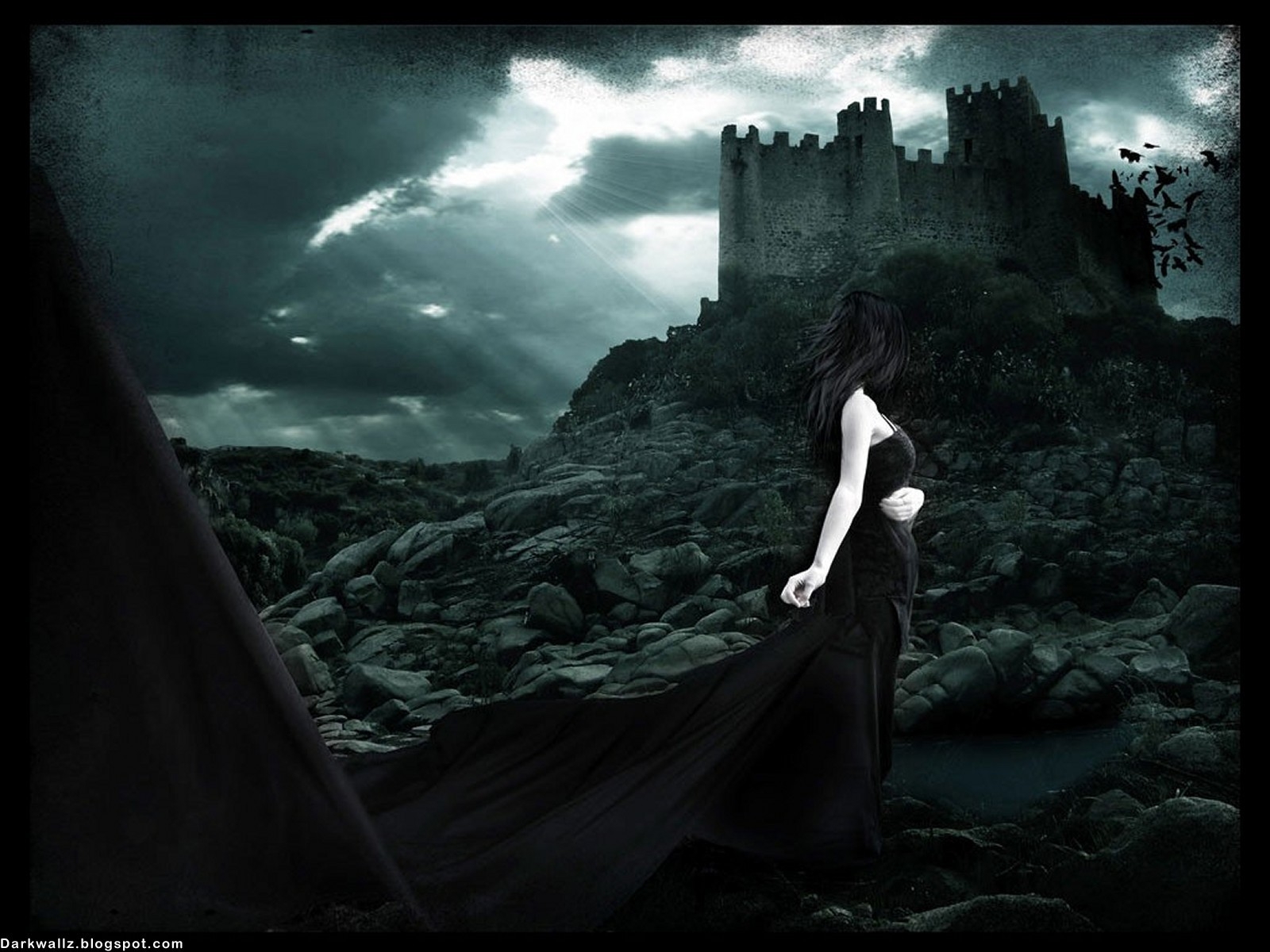 Gothic Girl And Castle