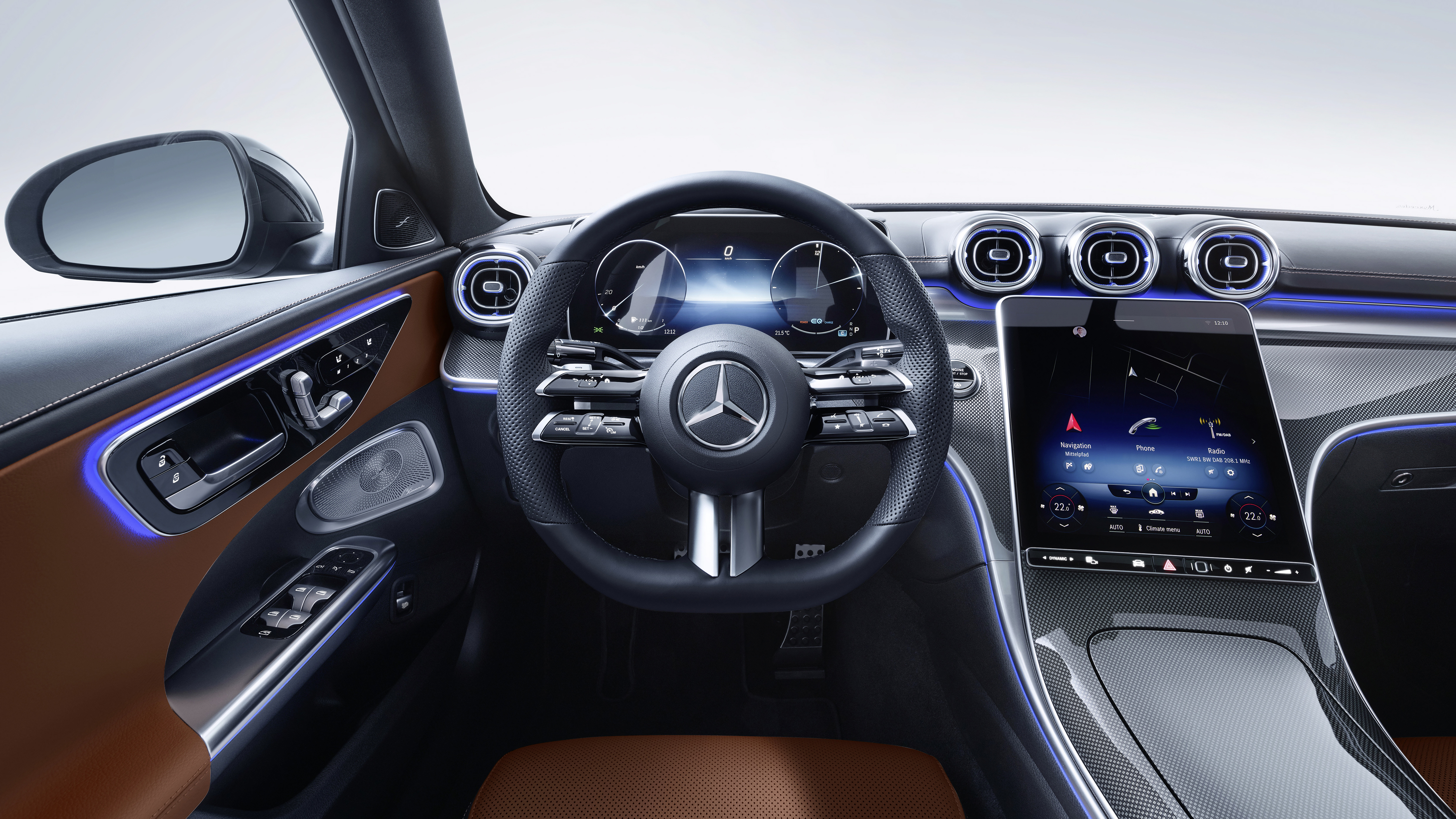 Mercedes Benz C 300 AMG Line 2021 5K Interior Wallpaper. HD Car Wallpaper