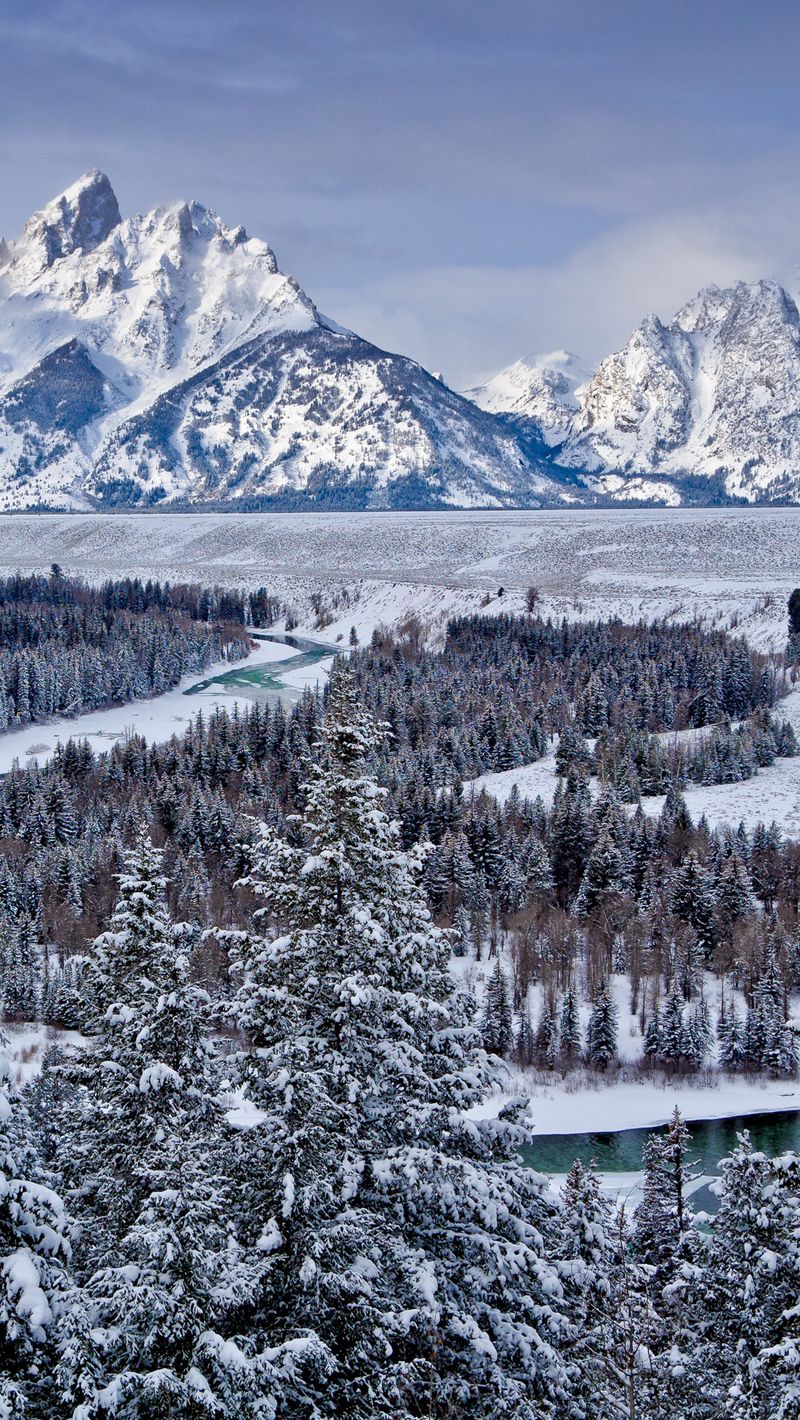 Download Wallpaper 800x1420 Grand Teton National Park, United States, Mountains, Valley, Snow Iphone Se 5s 5c 5 For Parallax HD Background
